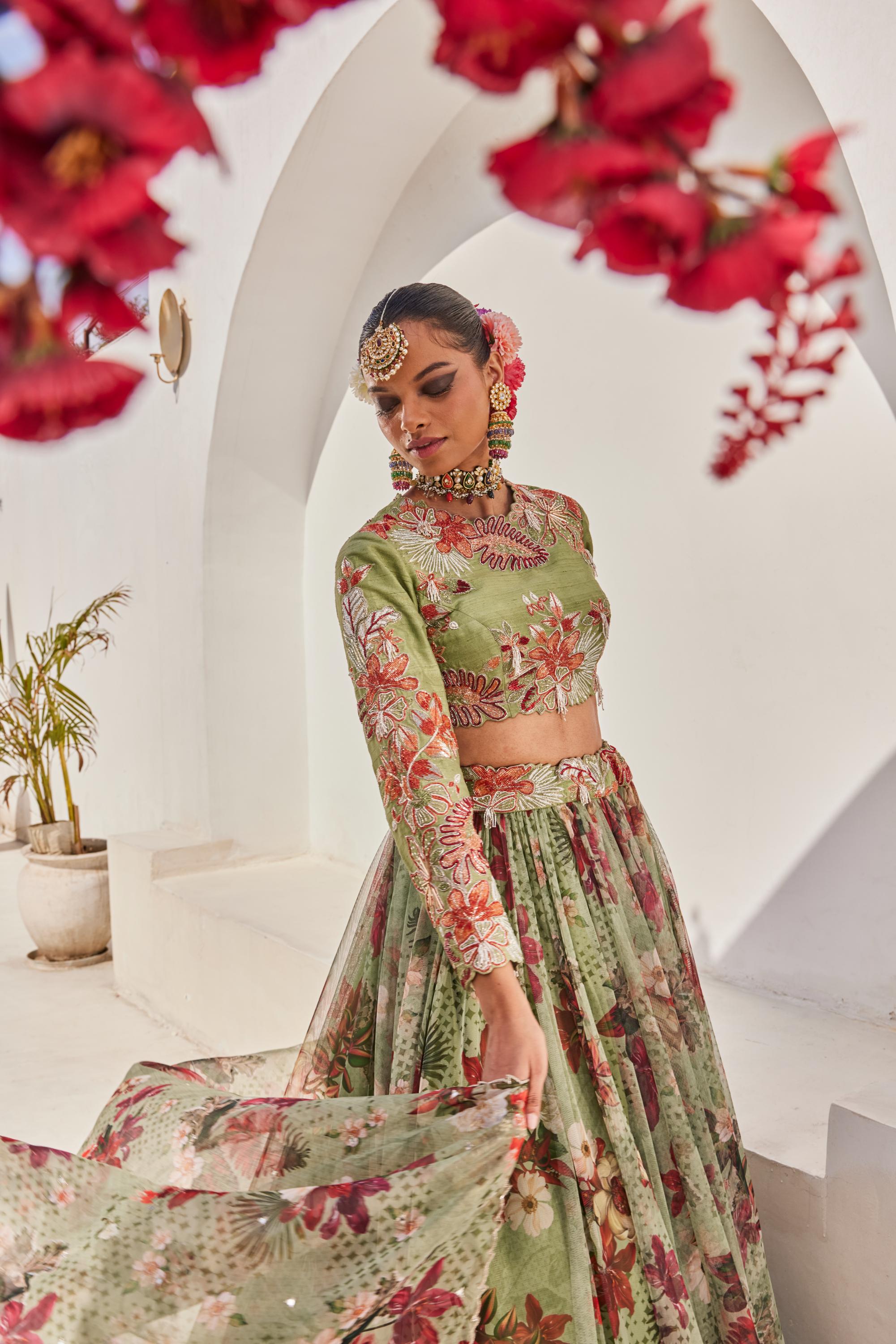 Sufi croptop lehenga set
