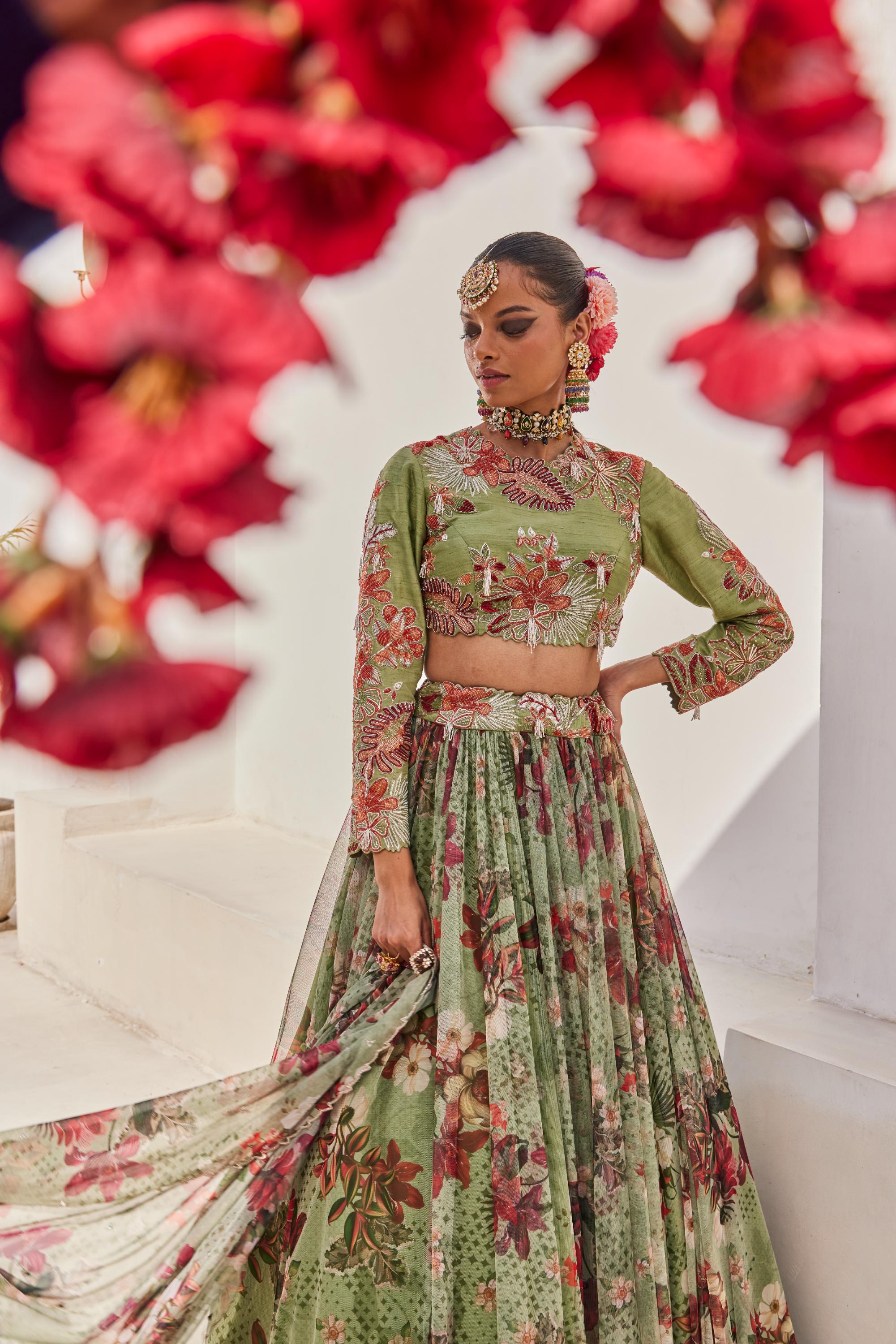 Sufi croptop lehenga set