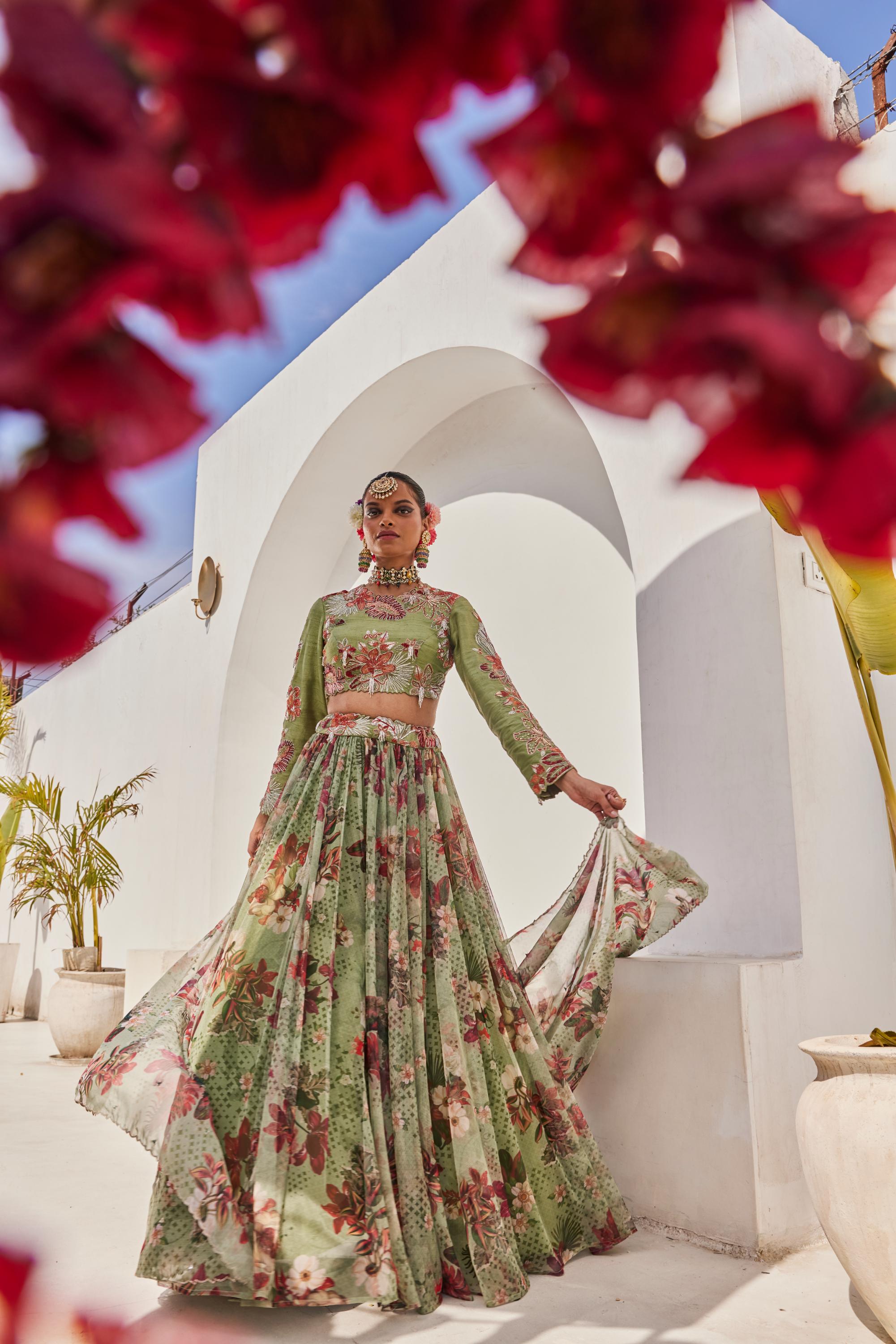 Sufi croptop lehenga set