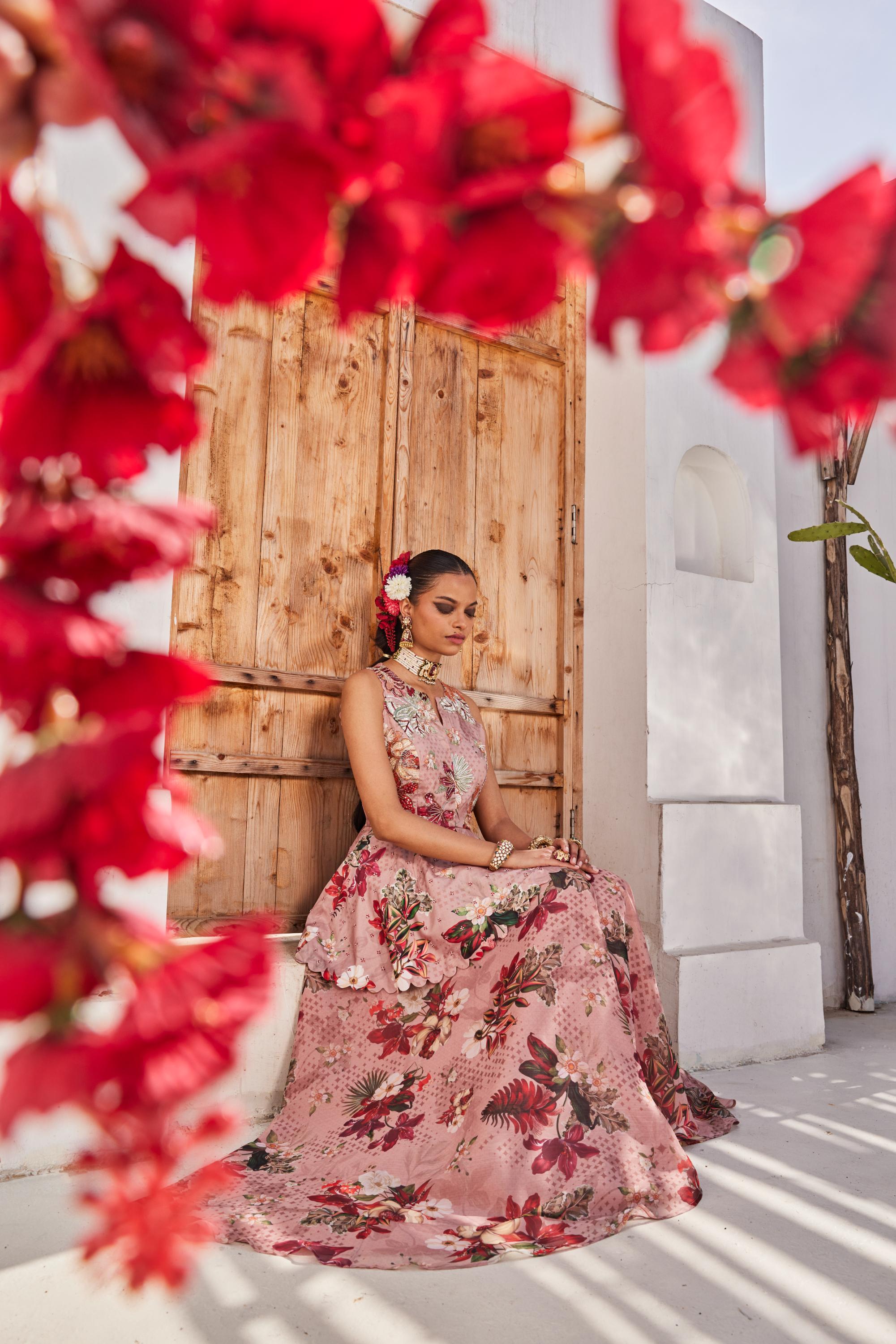 Saanjh peplum pallazos set