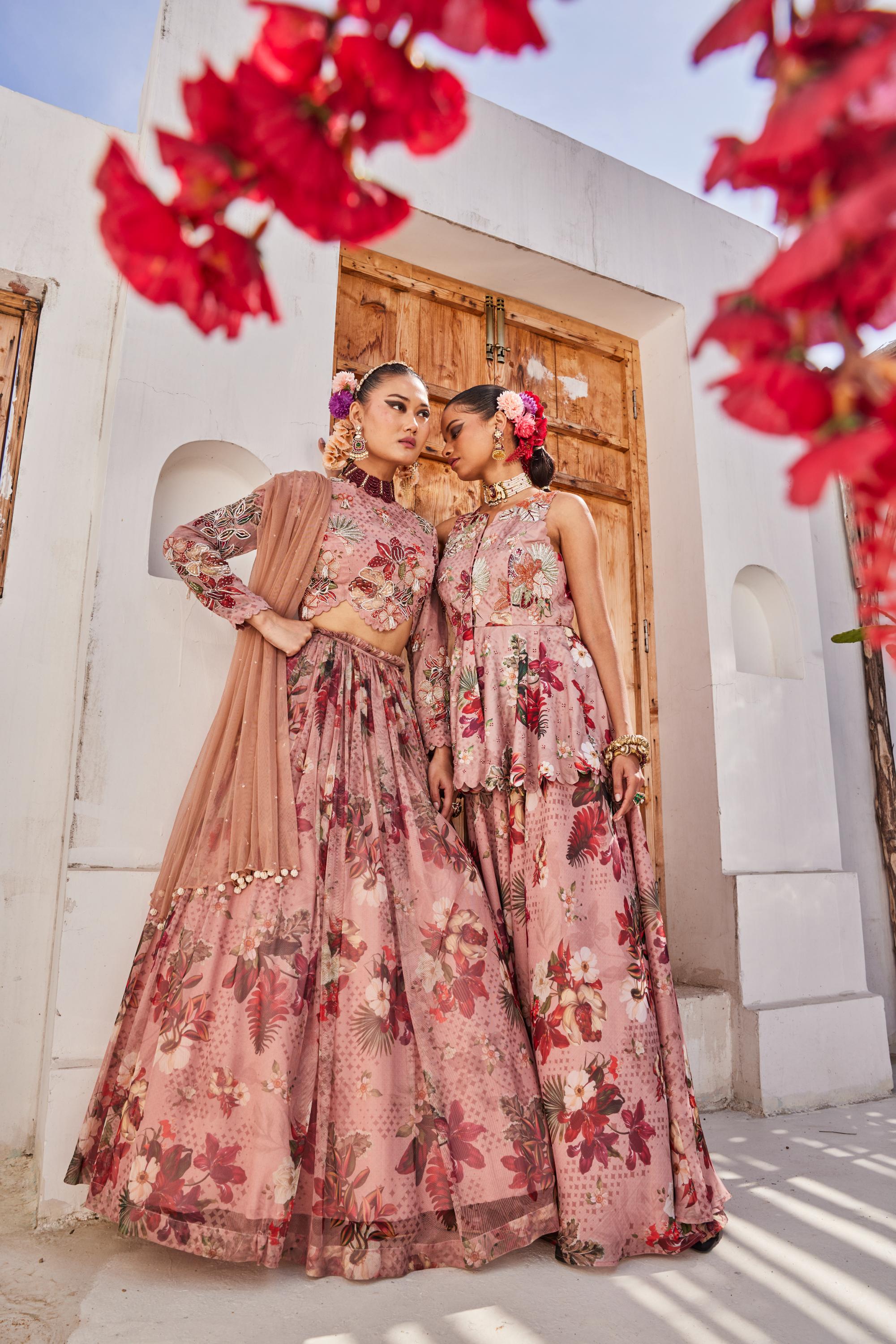 Saanjh croptop lehenga set