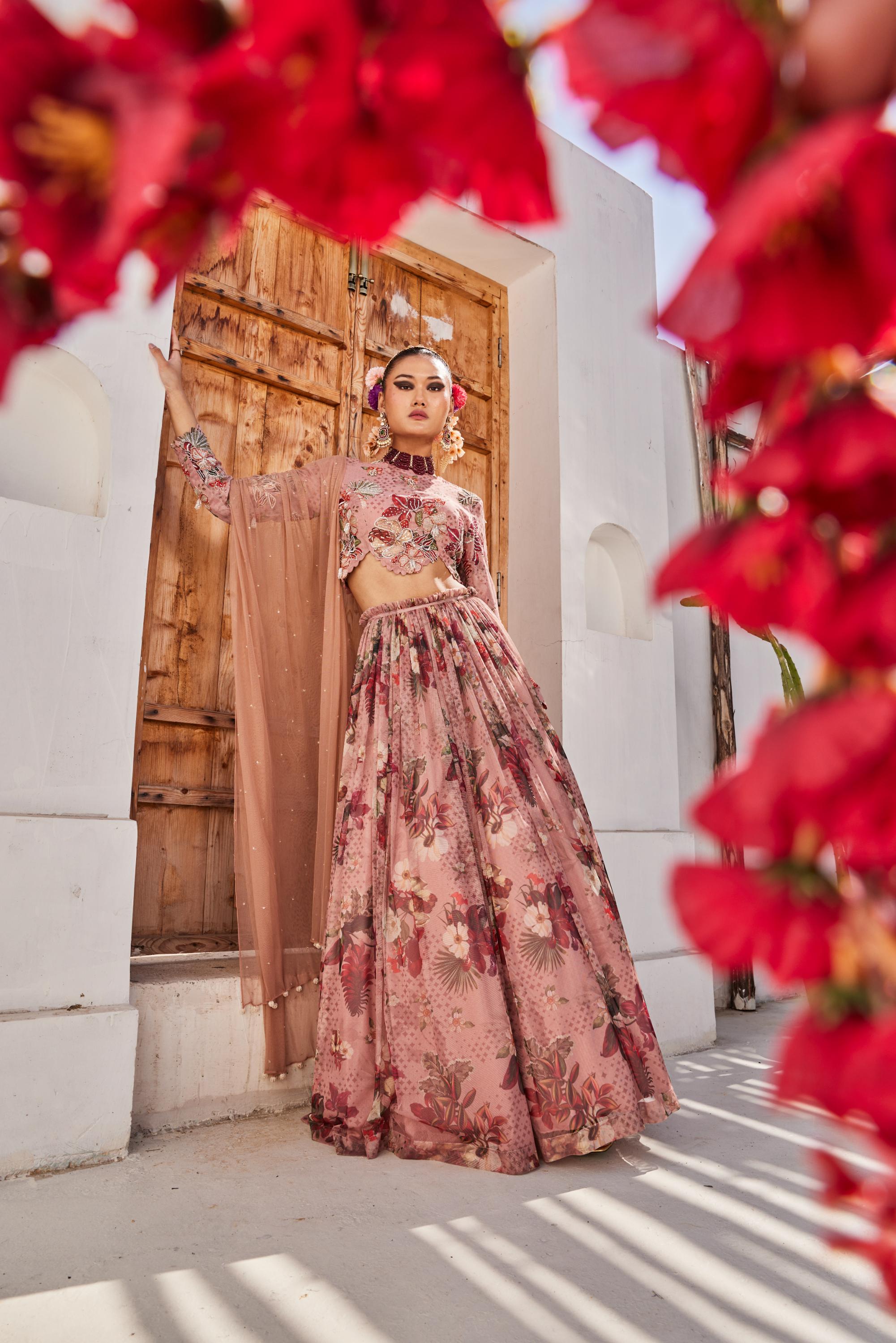 Saanjh croptop lehenga set