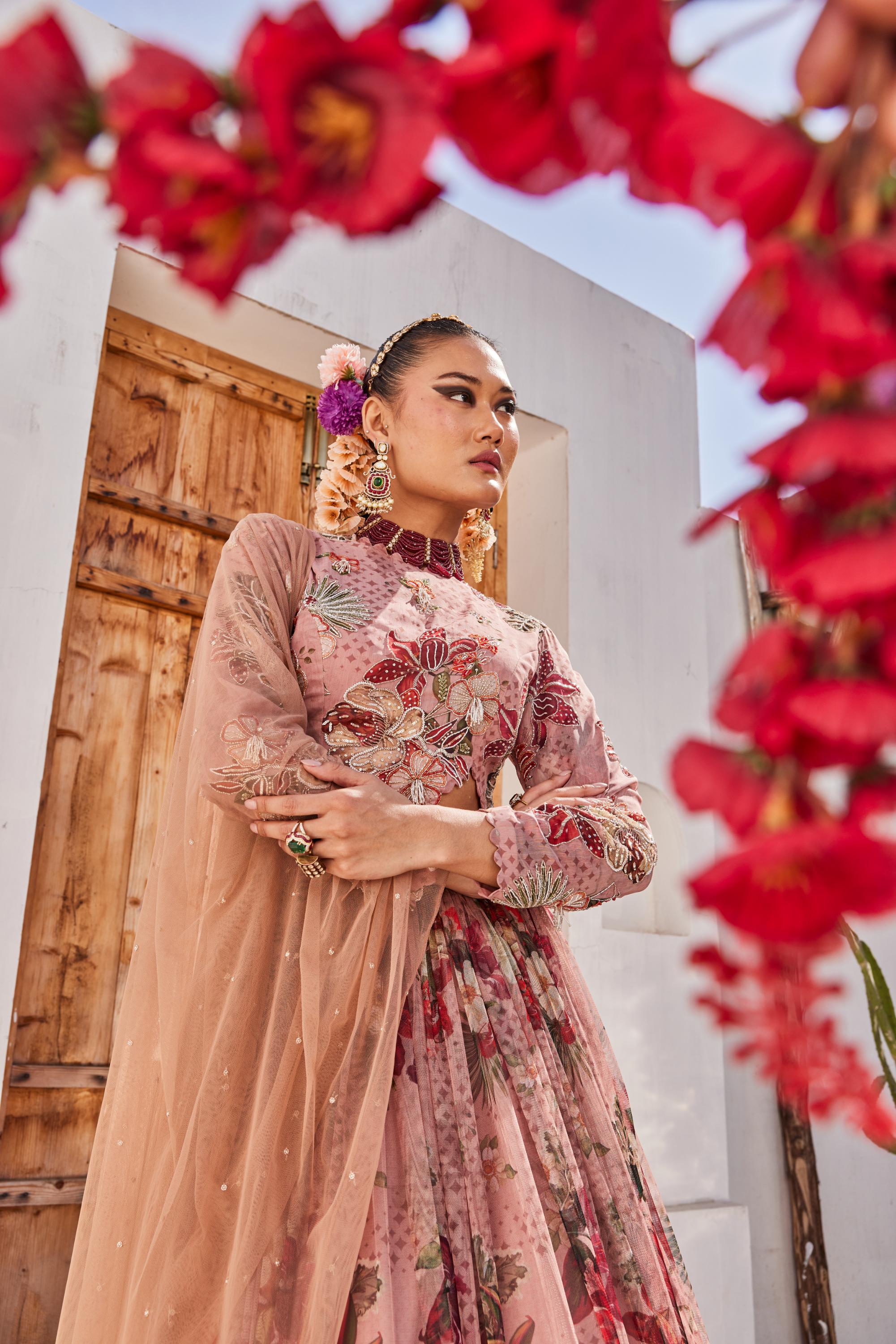 Saanjh croptop lehenga set