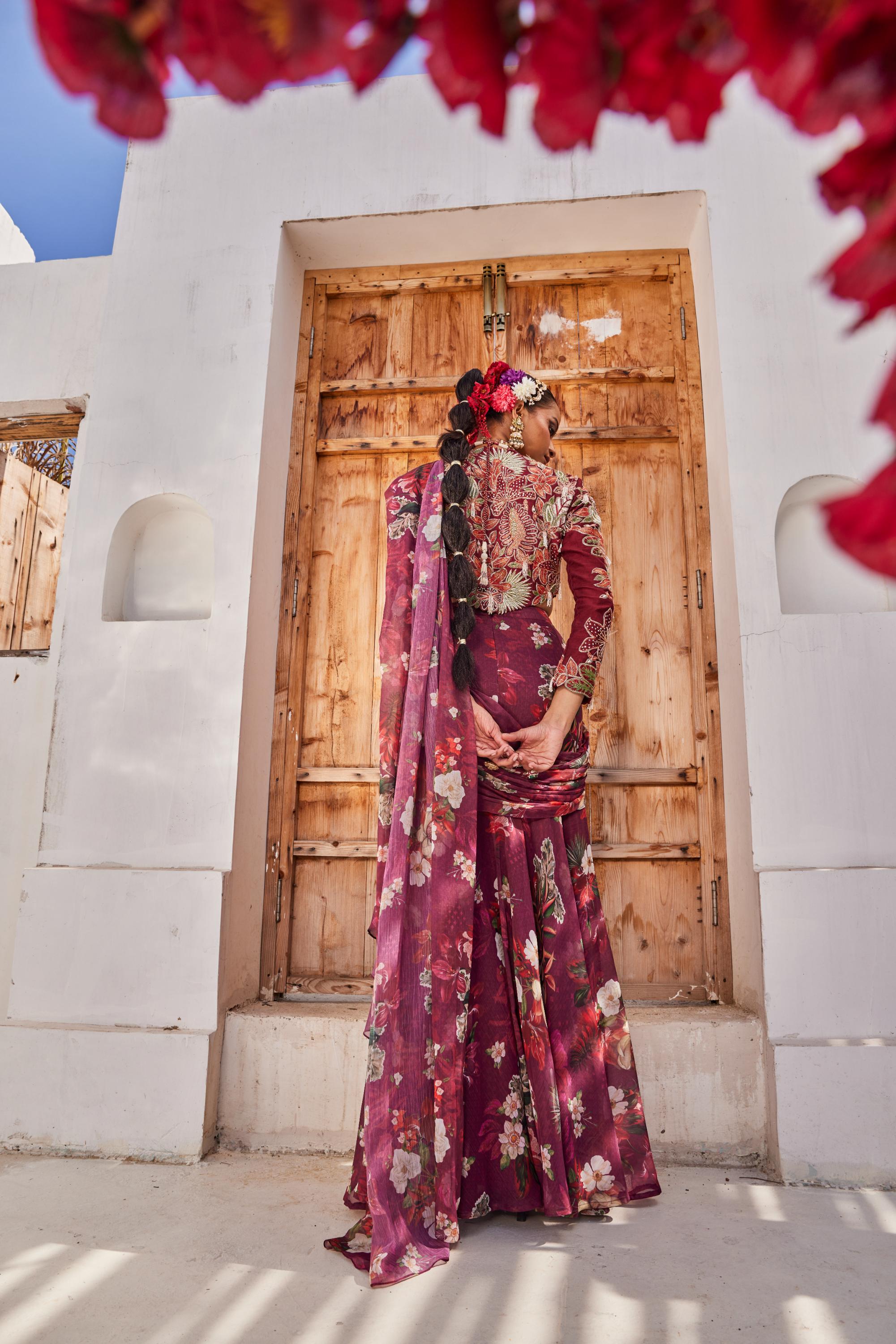 Zehra drape saree set