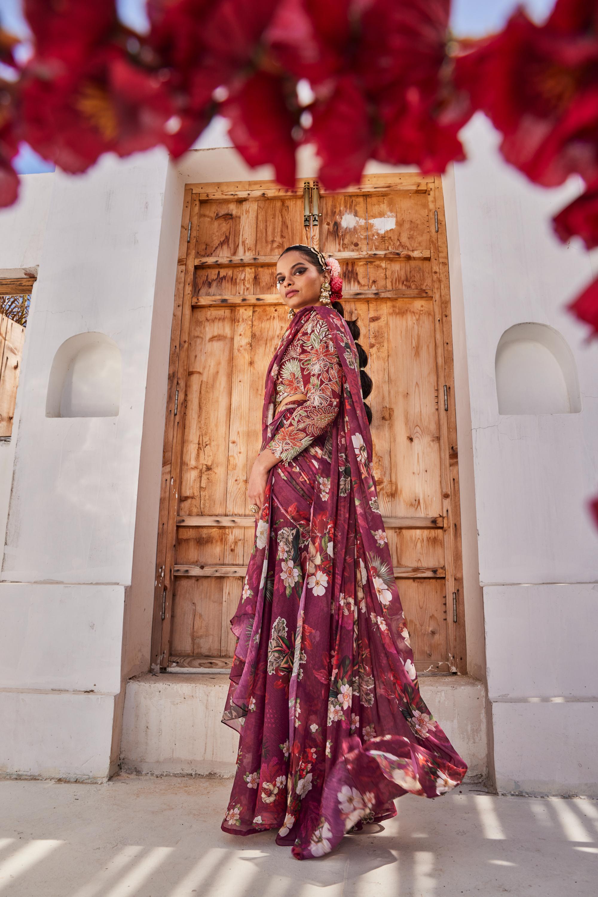 Zehra drape saree set