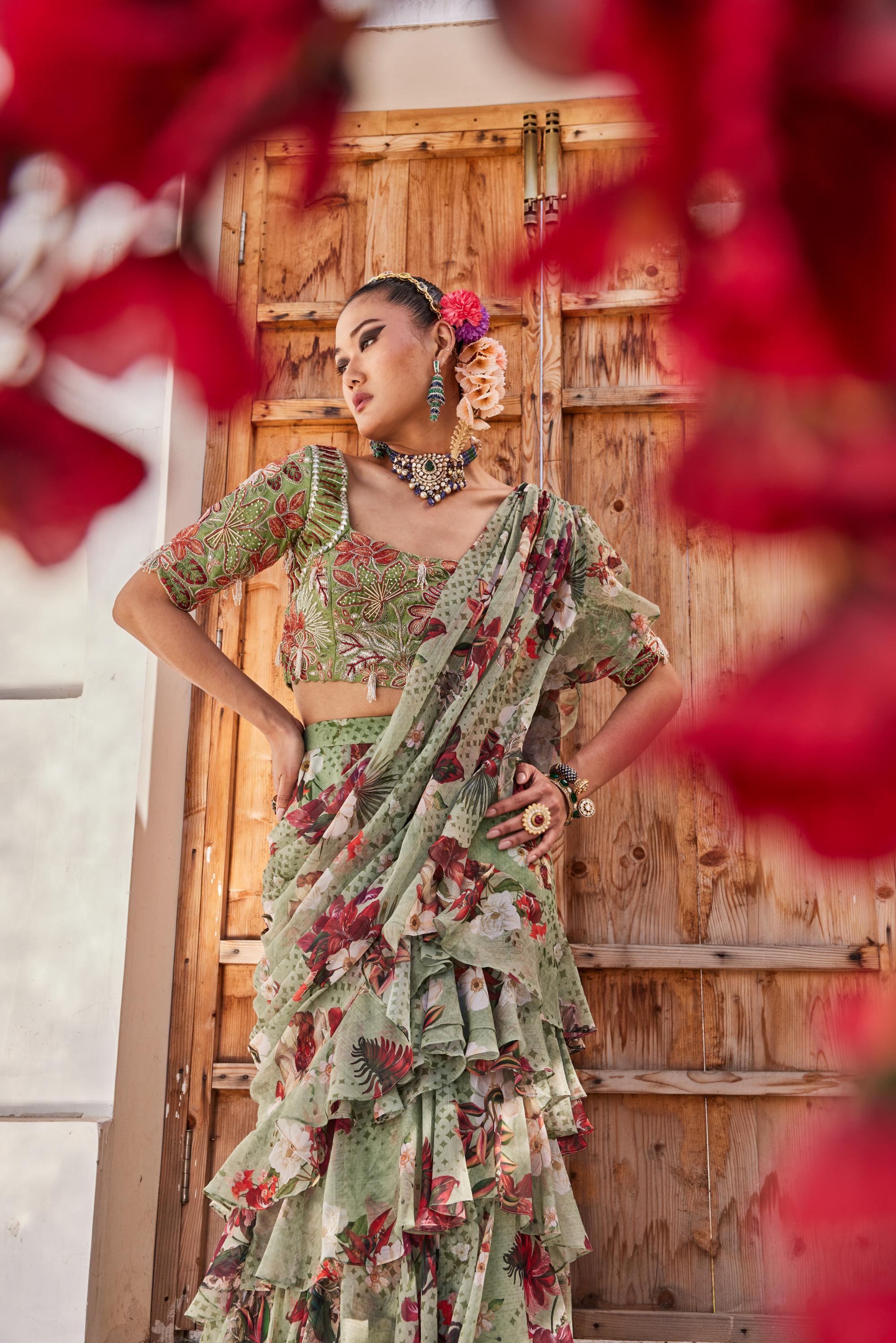 Sufi drape saree set