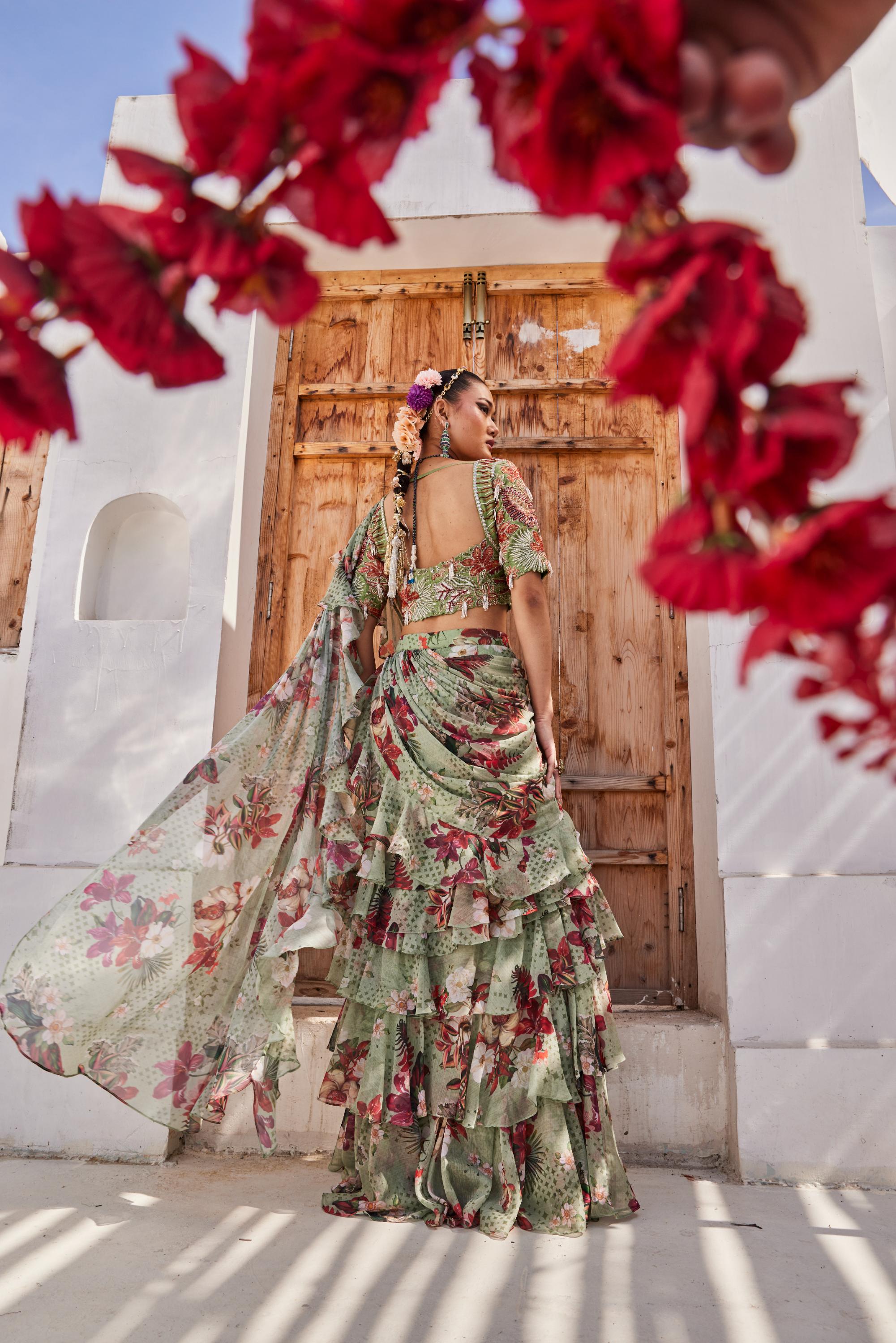Sufi drape saree set
