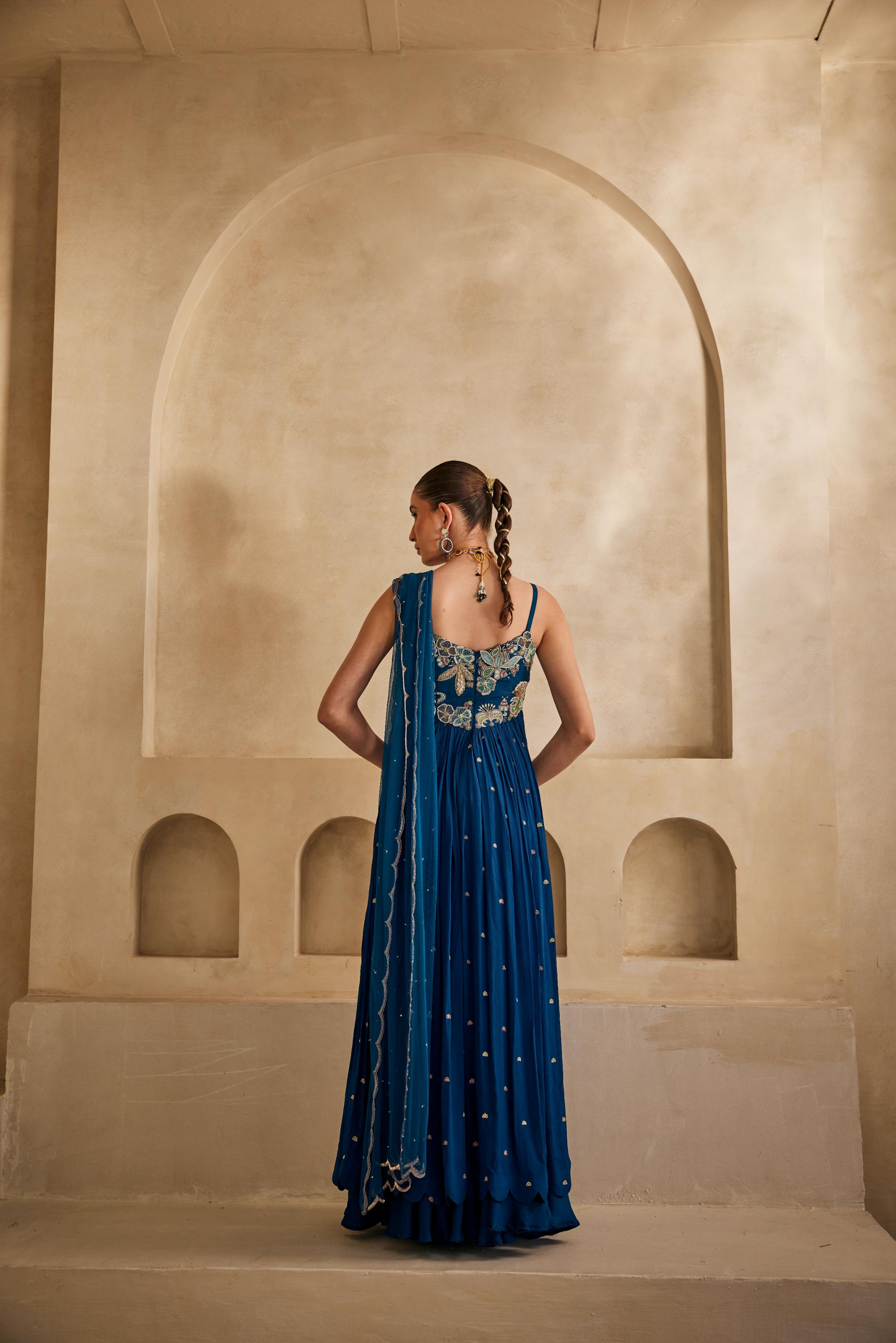 Neel Afreen Anarkali set