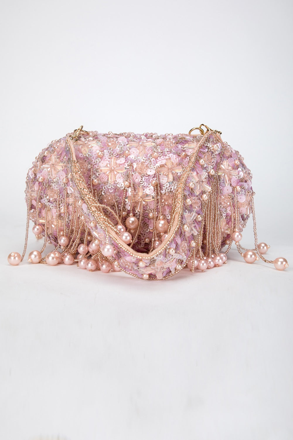 ARIA CLUTCH-ROSE GOLD