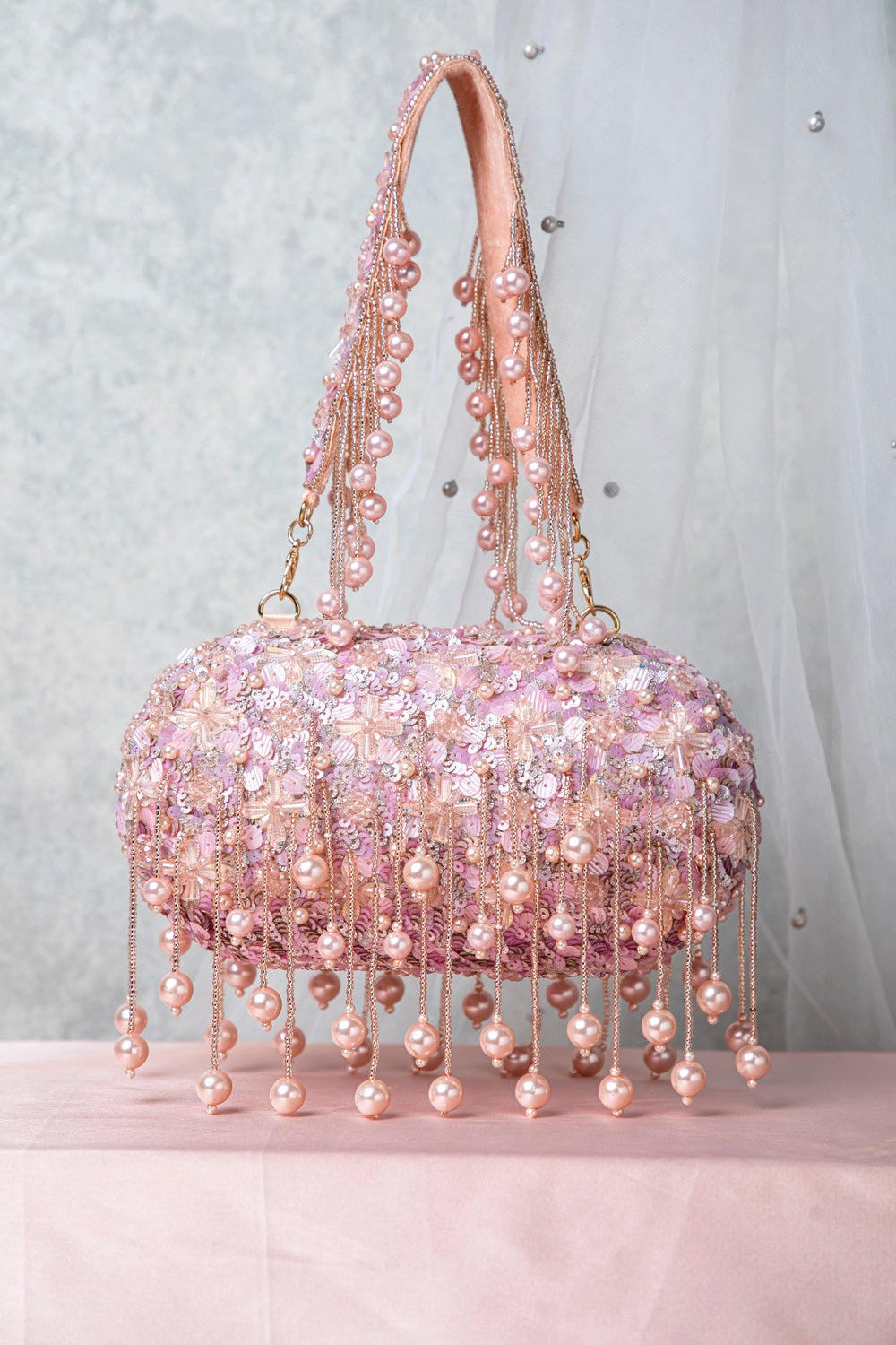 ARIA CLUTCH-ROSE GOLD