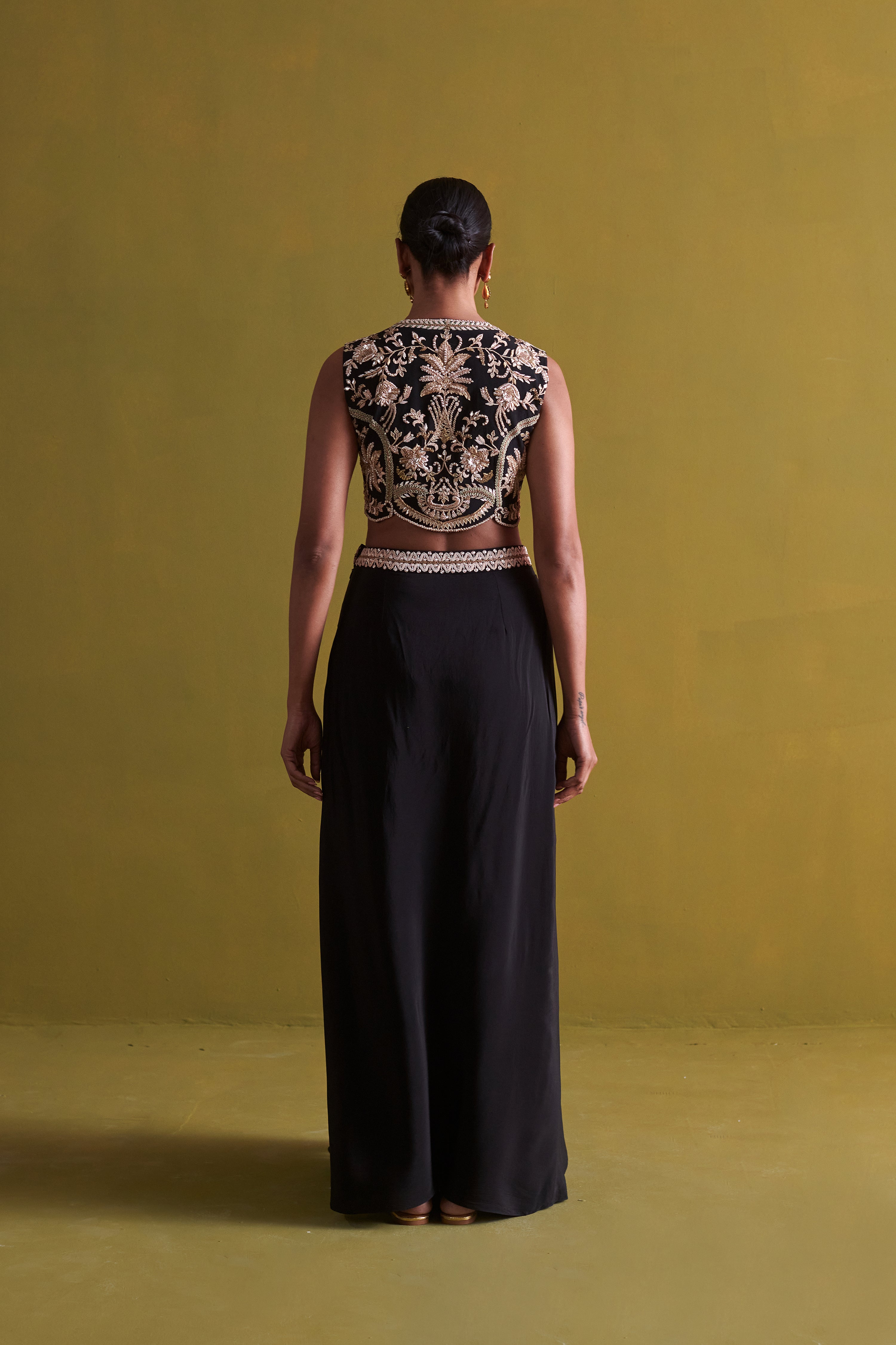 Black Draped skirt and bustier