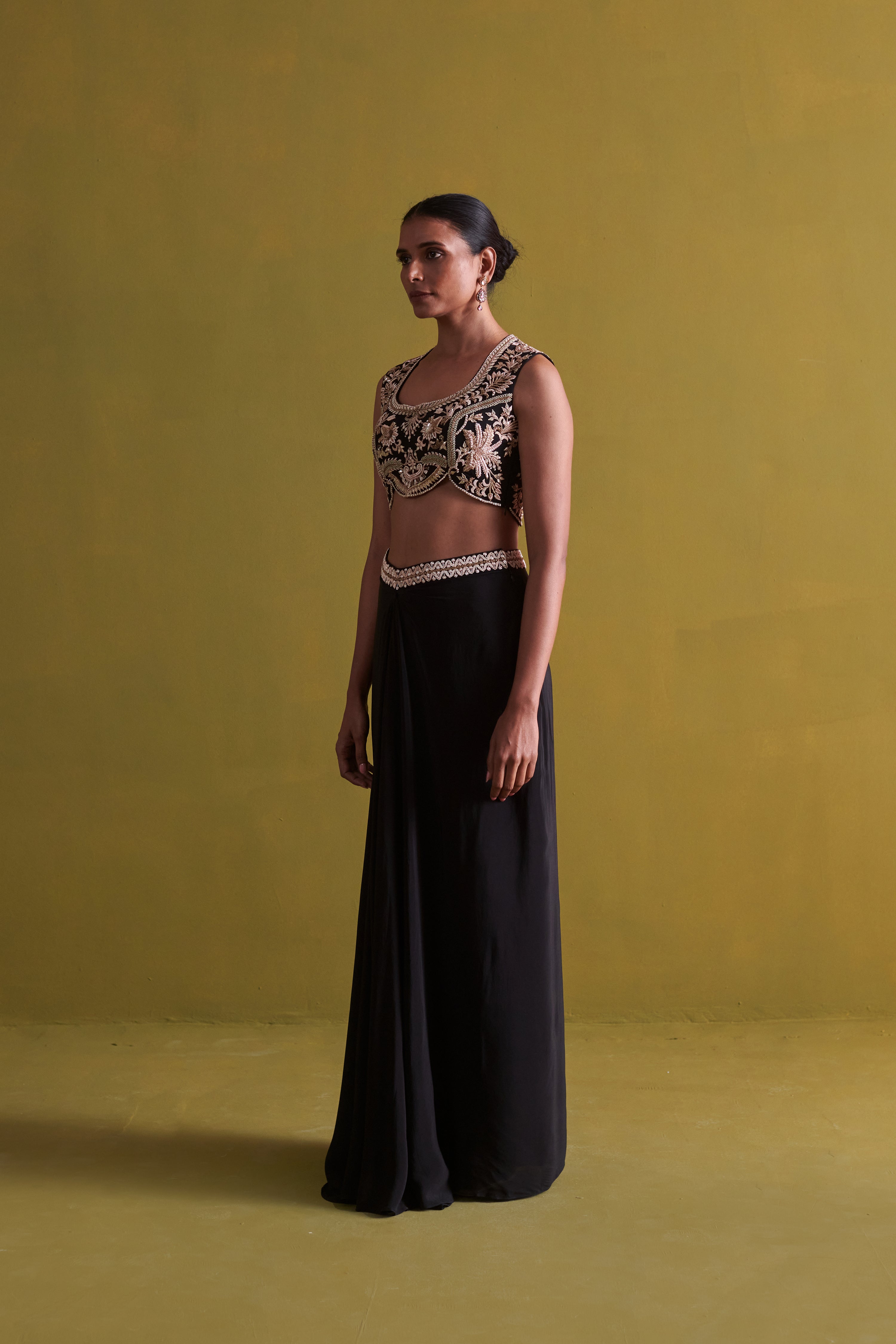 Black Draped skirt and bustier