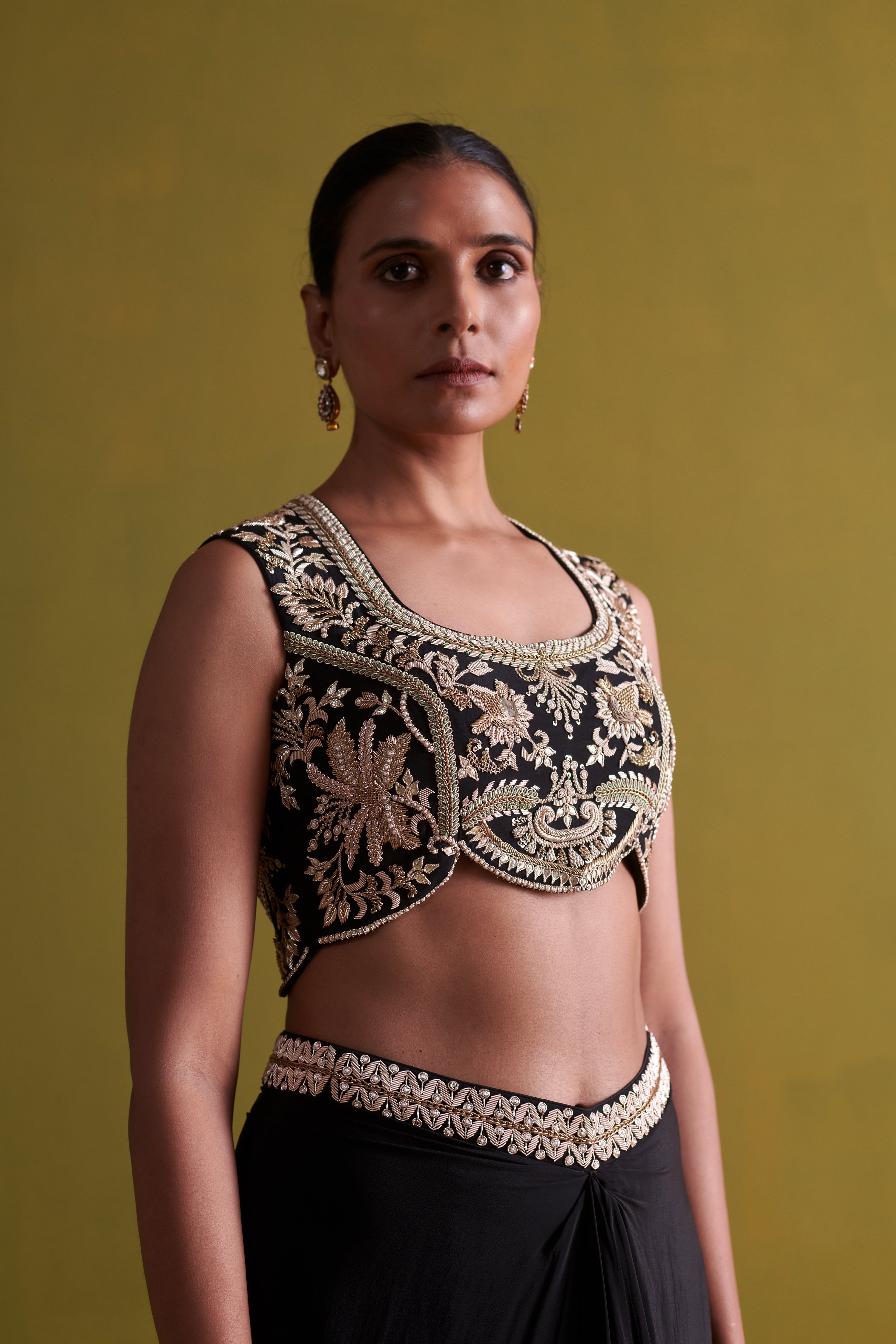 Black Draped skirt and bustier