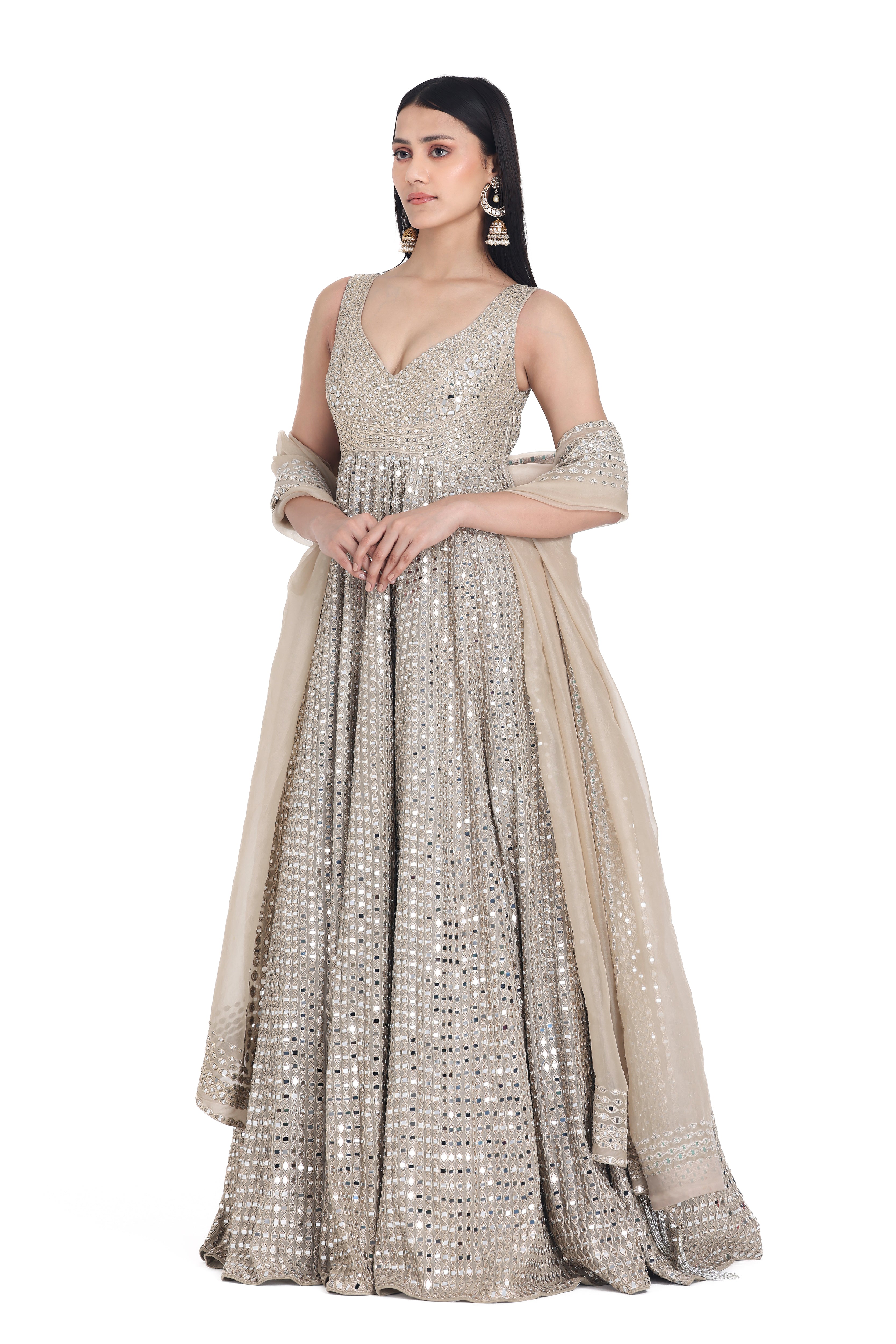 MOON GREY ANARKALI