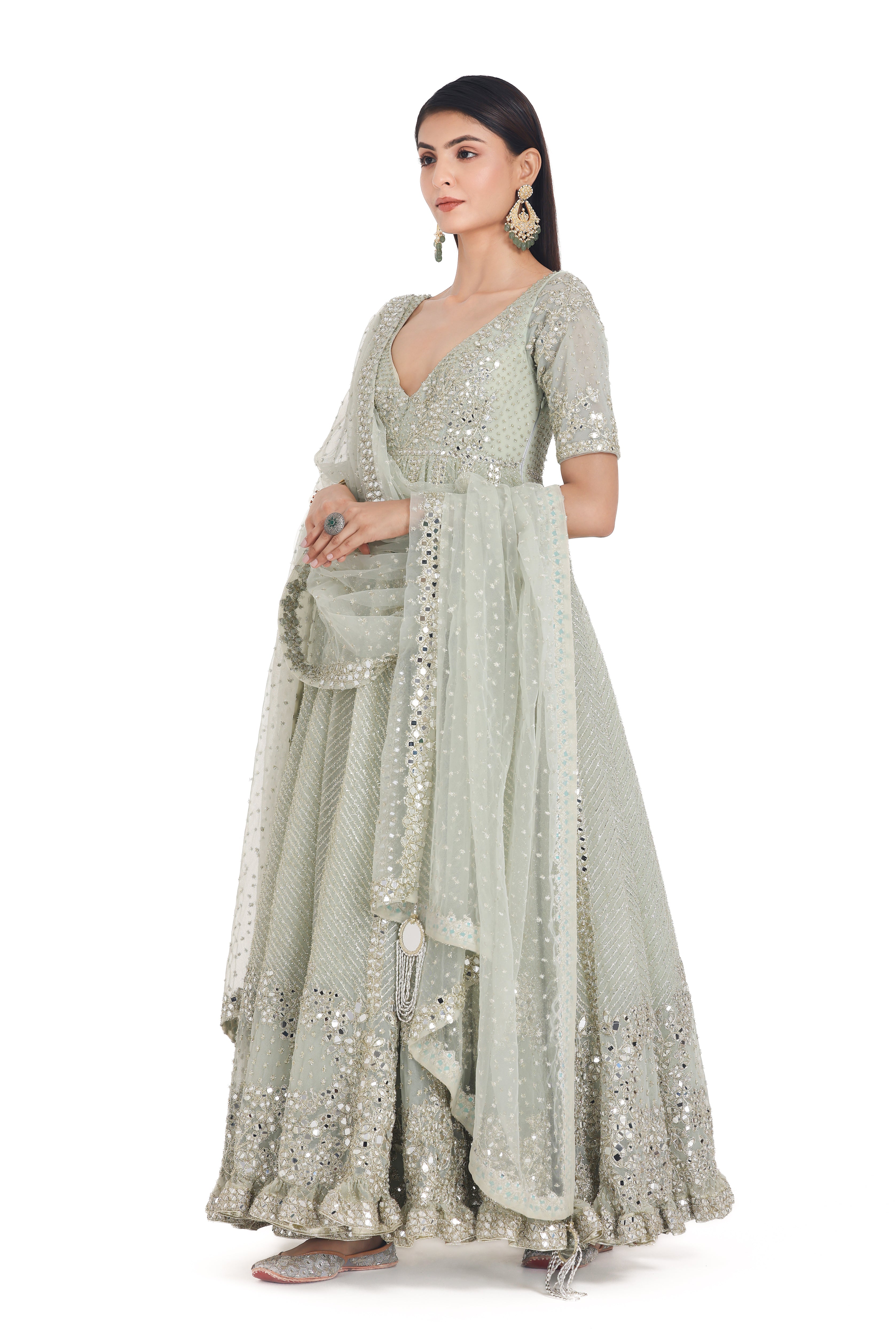GRASS GREEN ANARKALI