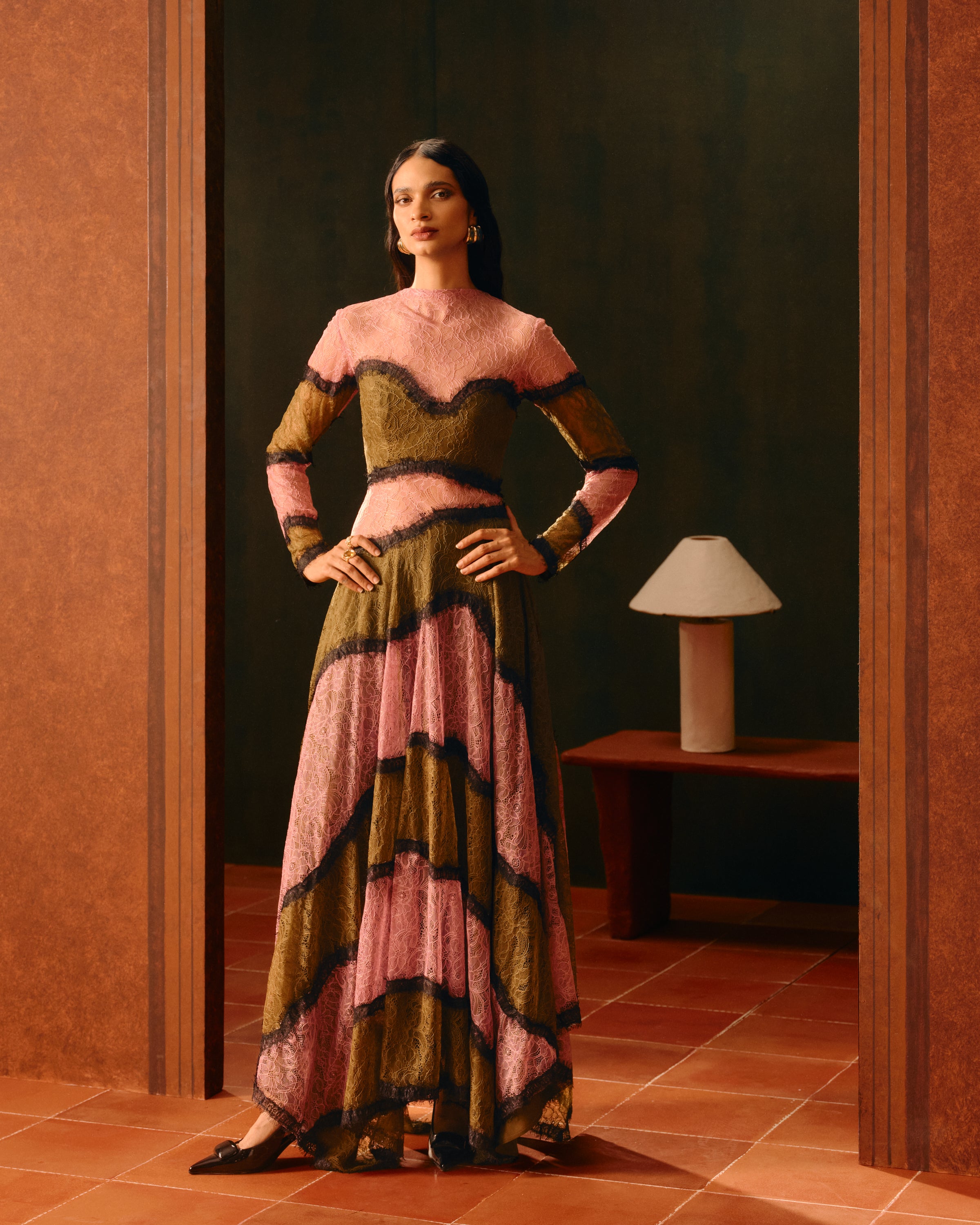 Rosewood Lace Gown