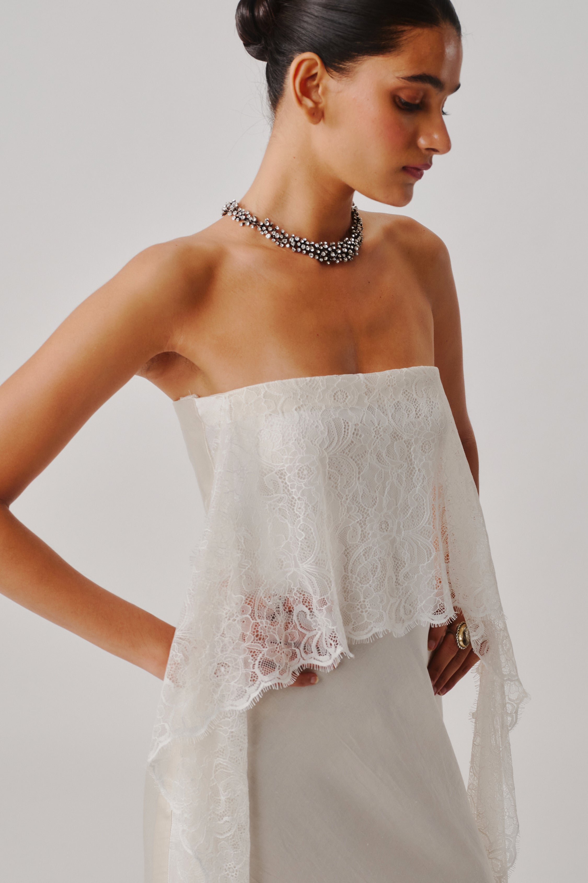 White Peony Lace Gown