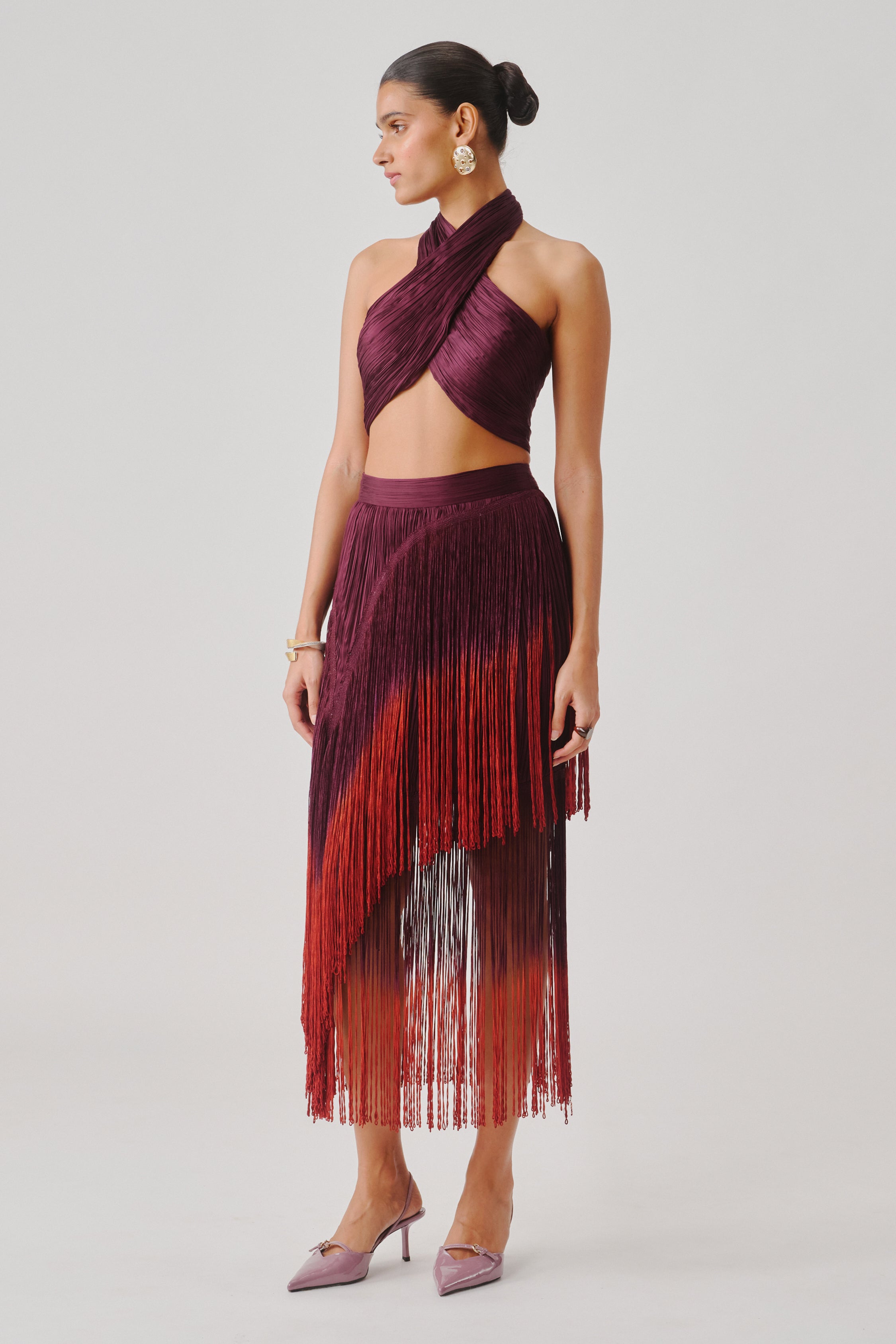 Hope Halter in Burgundy with Elastic Back