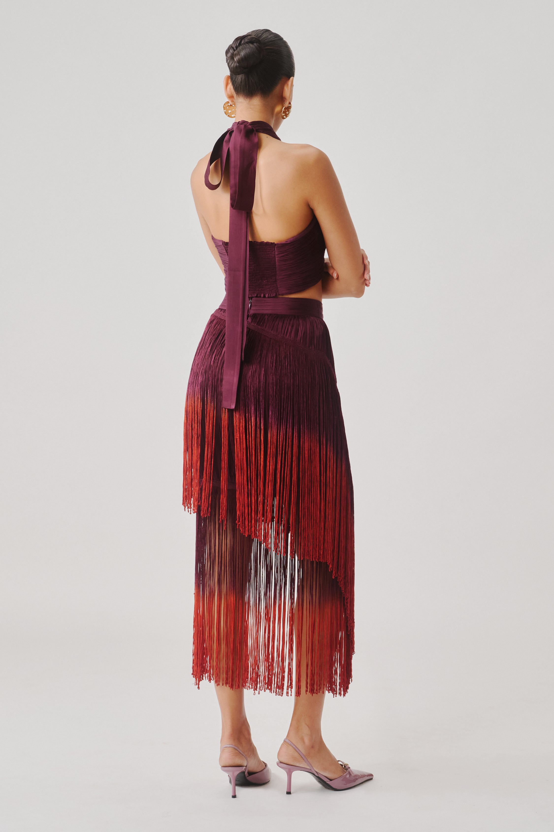 Hope Halter in Burgundy with Elastic Back