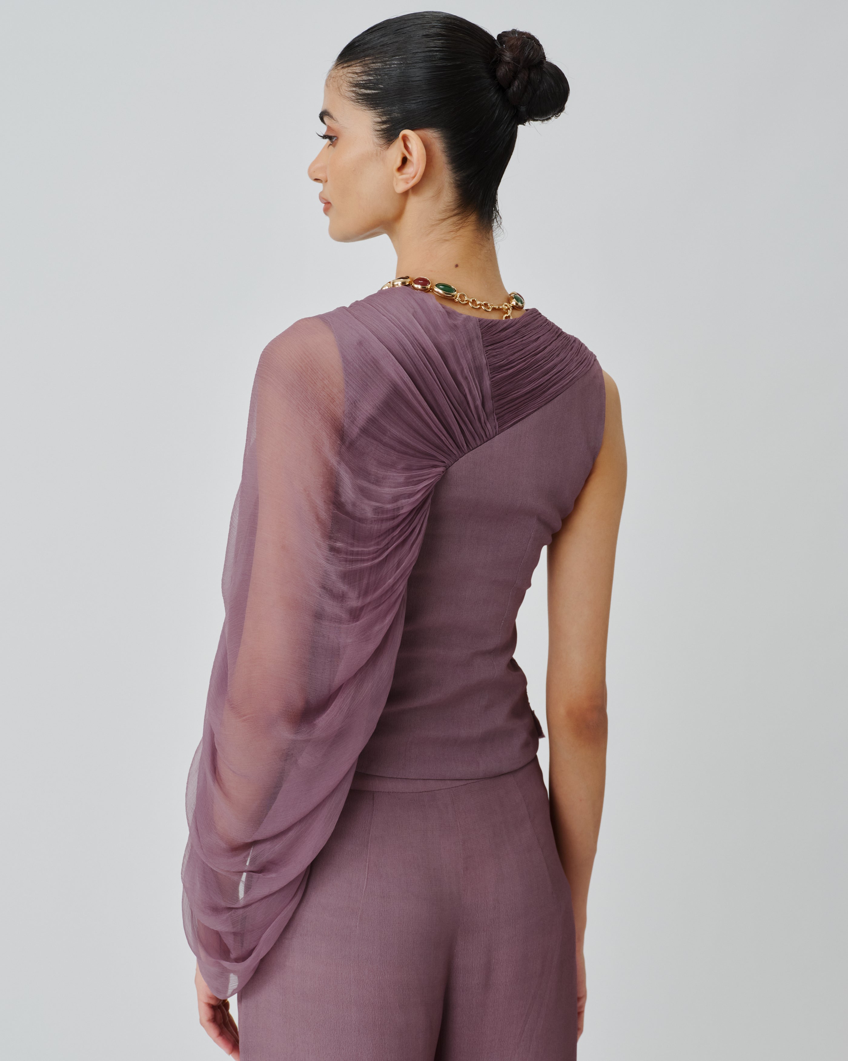 Mauve ruched top