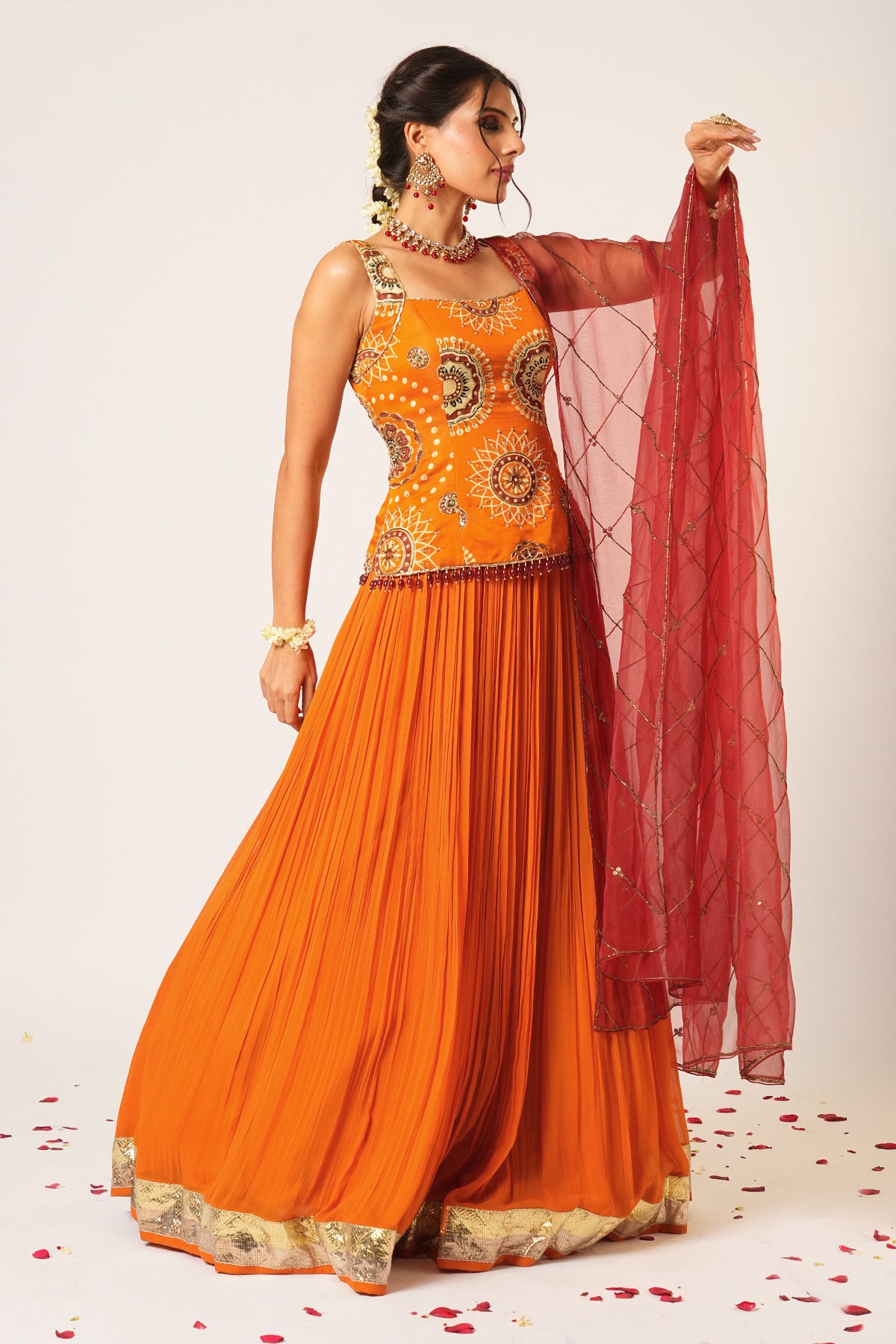 ORANGE GOLAKARI LEHENGA