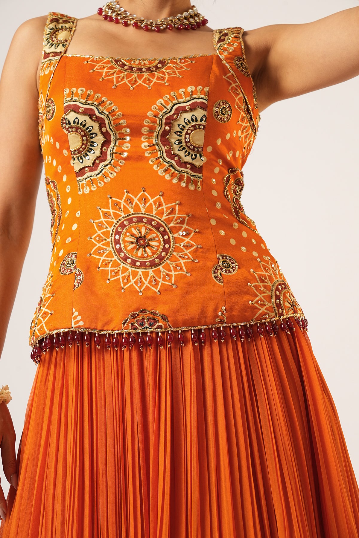 ORANGE GOLAKARI LEHENGA