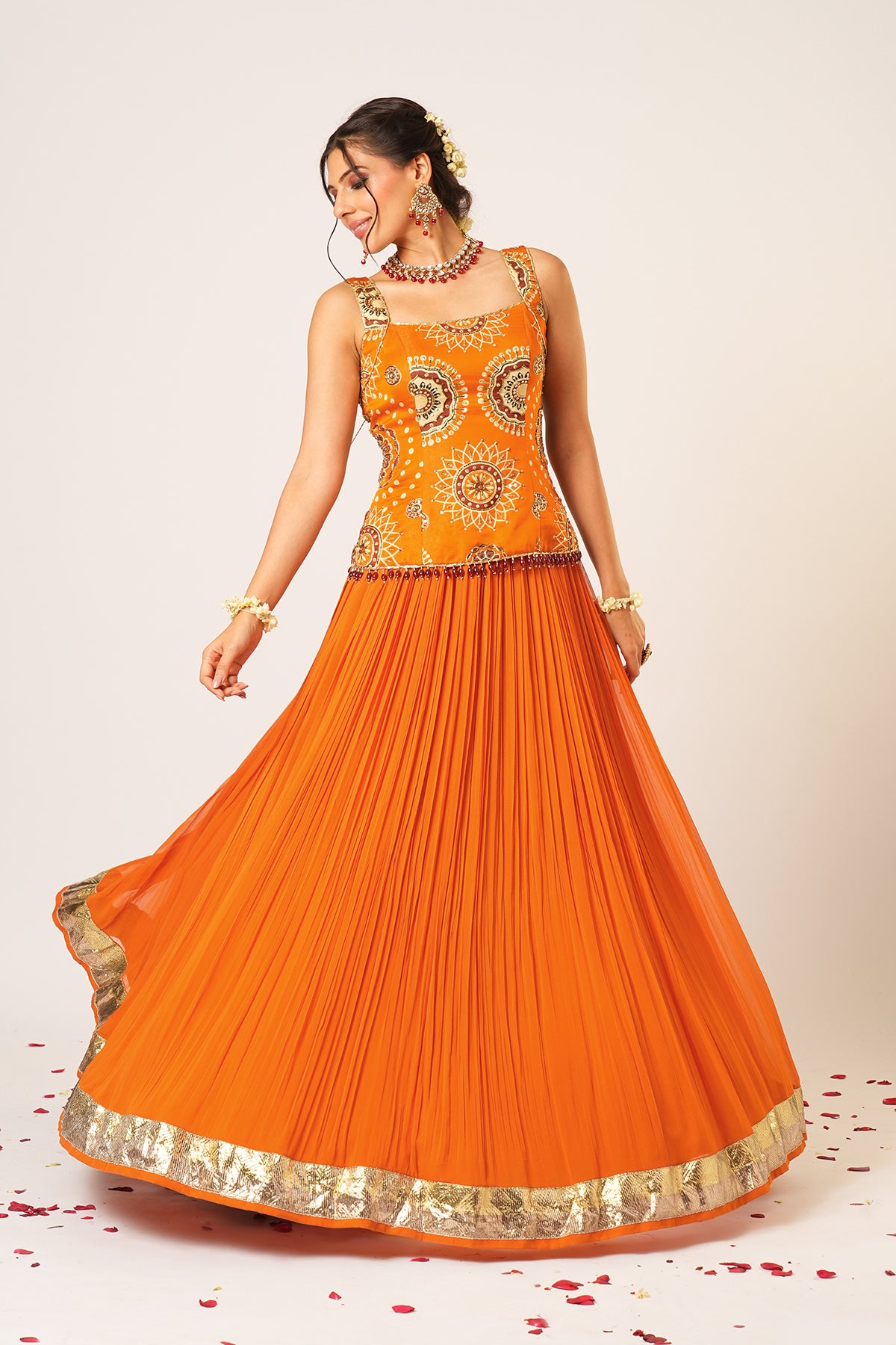 ORANGE GOLAKARI LEHENGA
