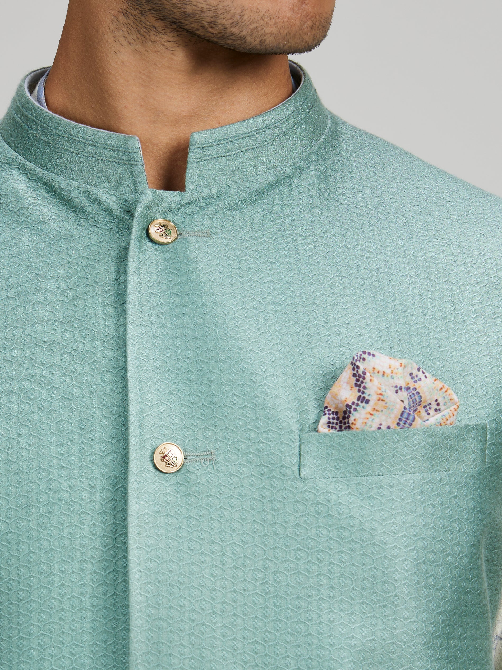 Sage classic printed bandhi jacket