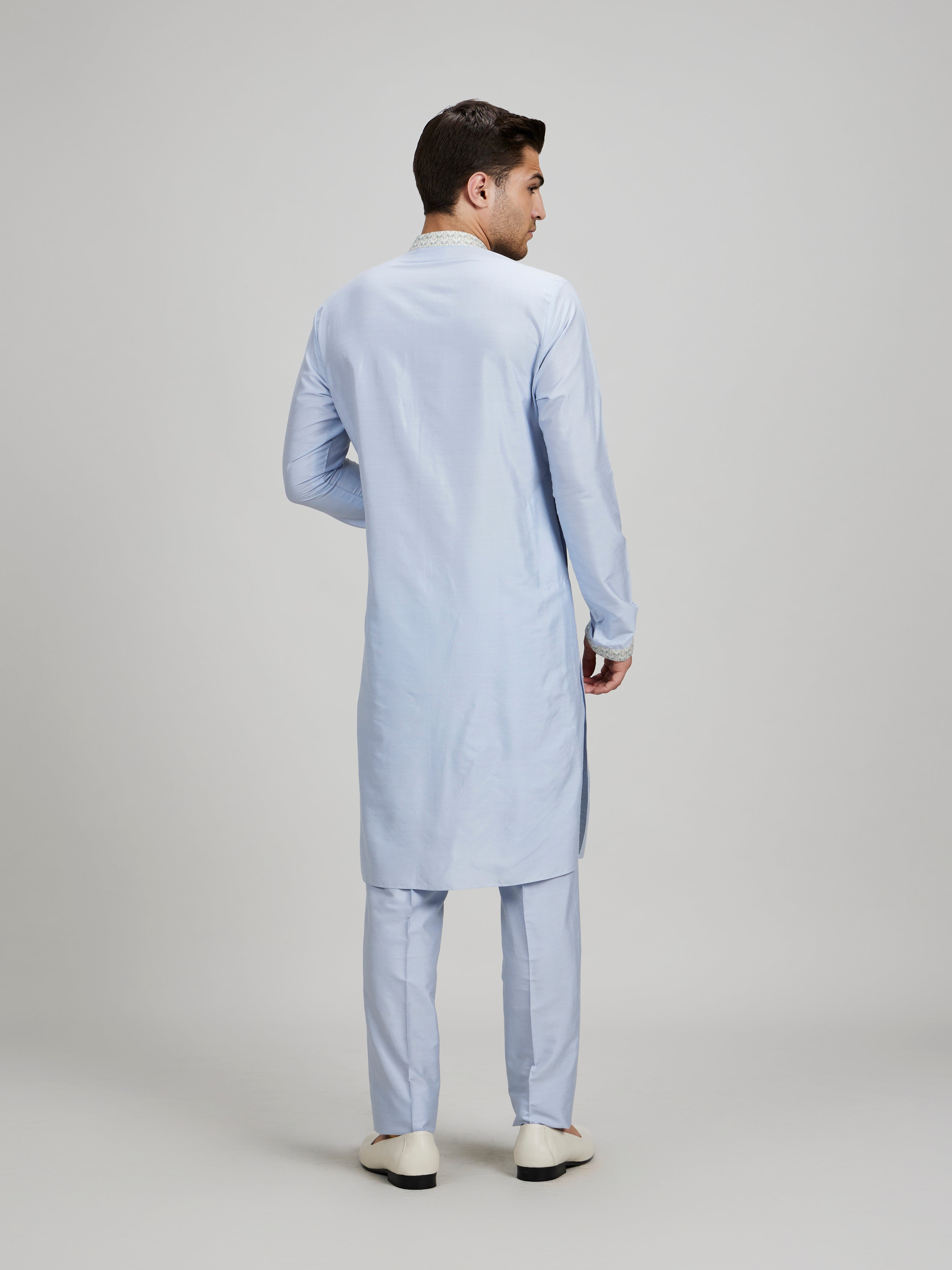 Ash blue griffin printed dashiki kurta set