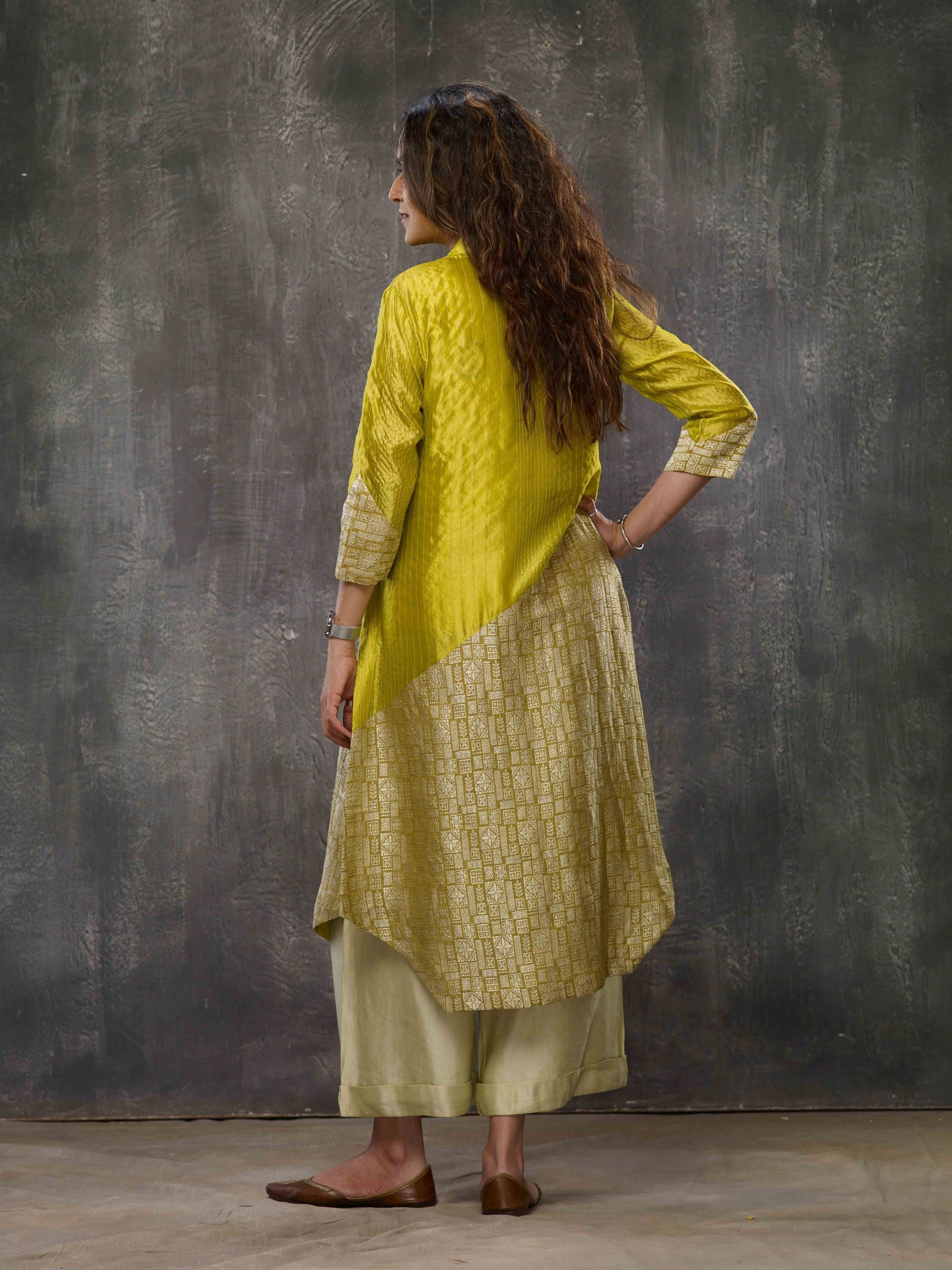 ACID YELLOW KURTA SET
