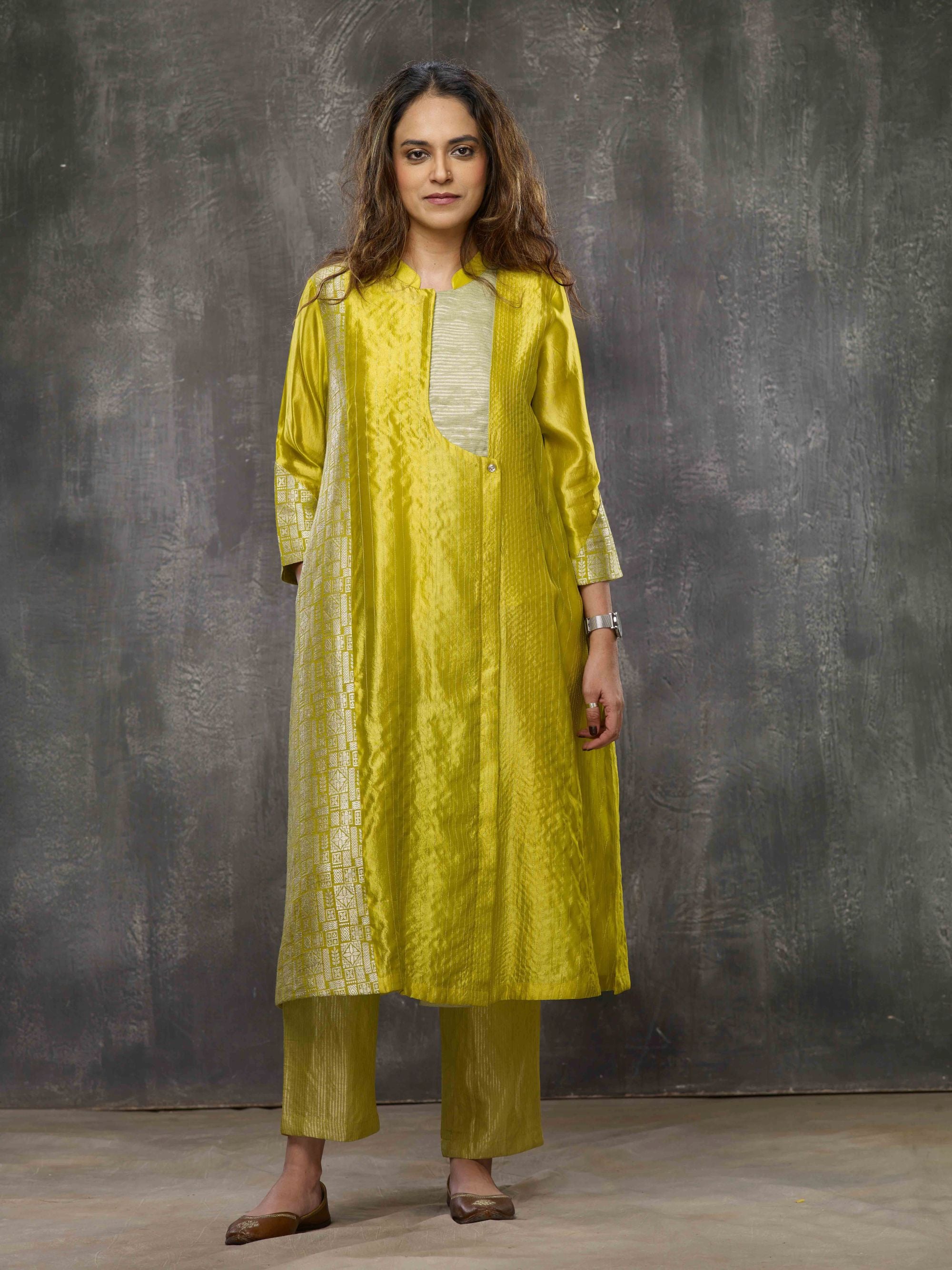 ACID YELLOW KURTA SET