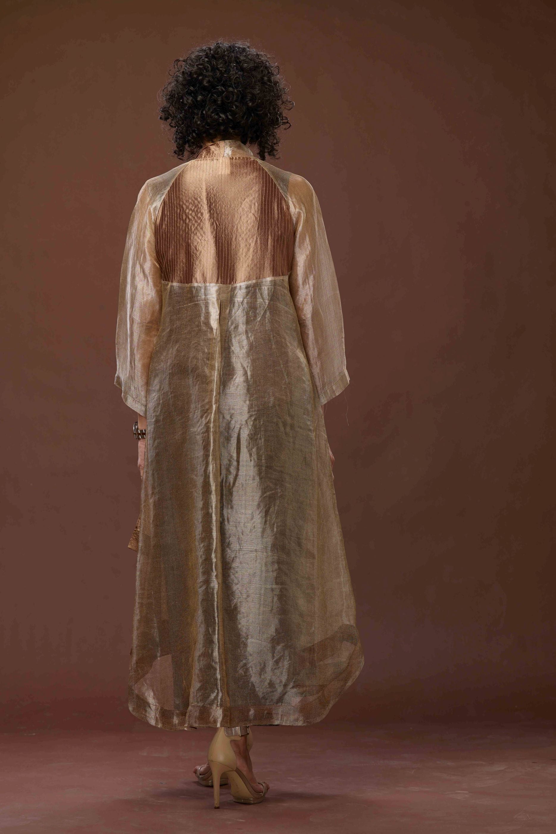 COPPER ZARI AND TUSSAR KHADI JACKET SET 02
