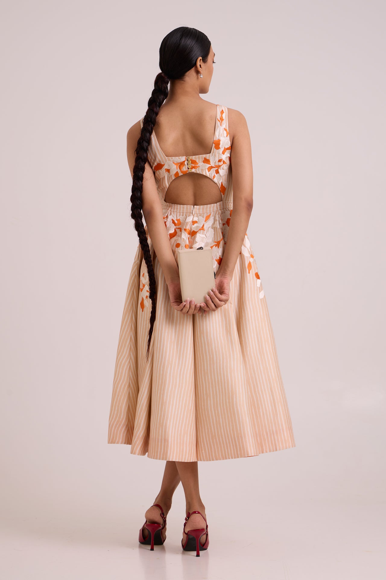 Roselyn - Almond & Autumn Midi Dress