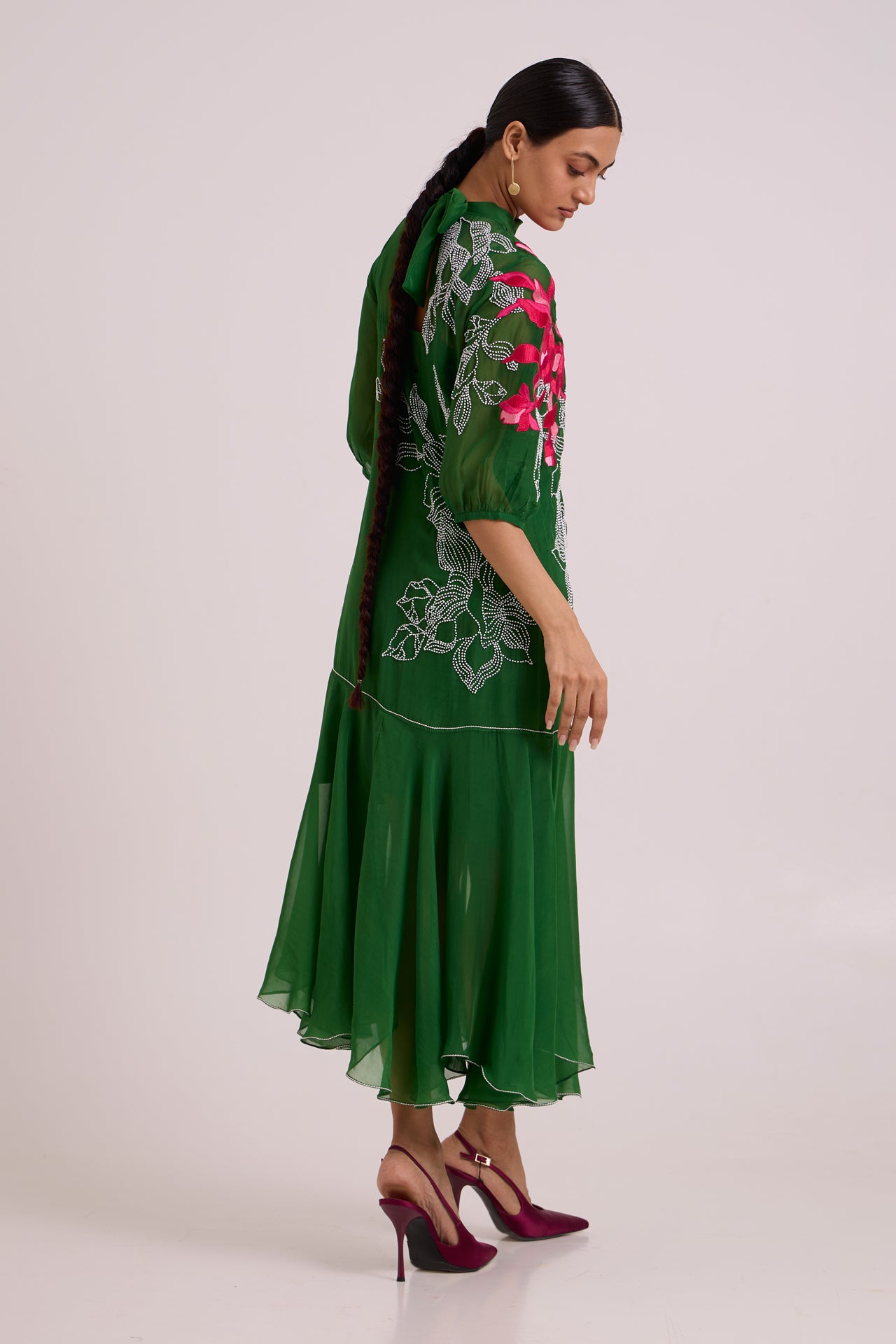 Reine - Soft Bloom Organza Long Dress