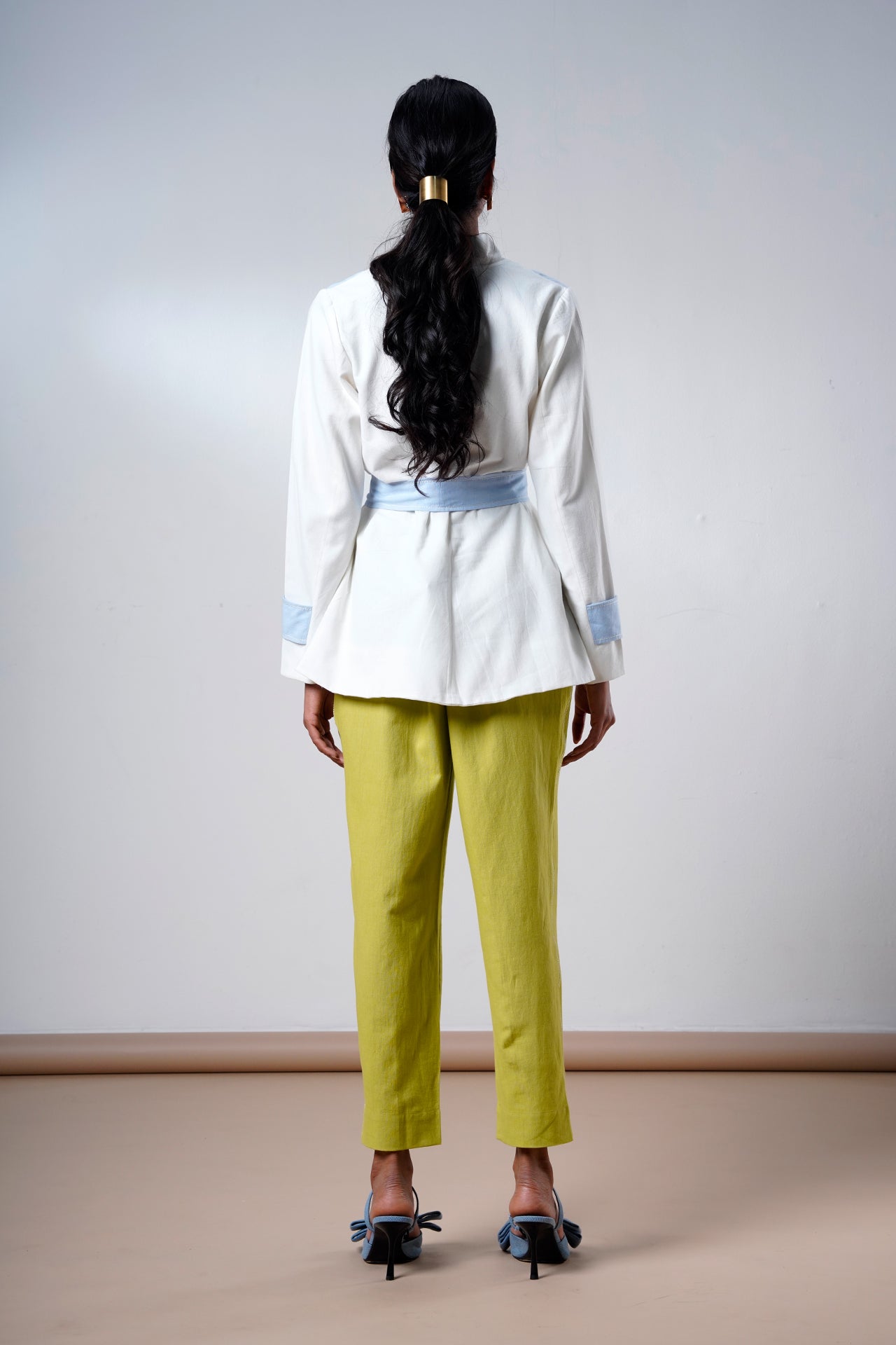 Taj-serene-ice-top-olive-pants