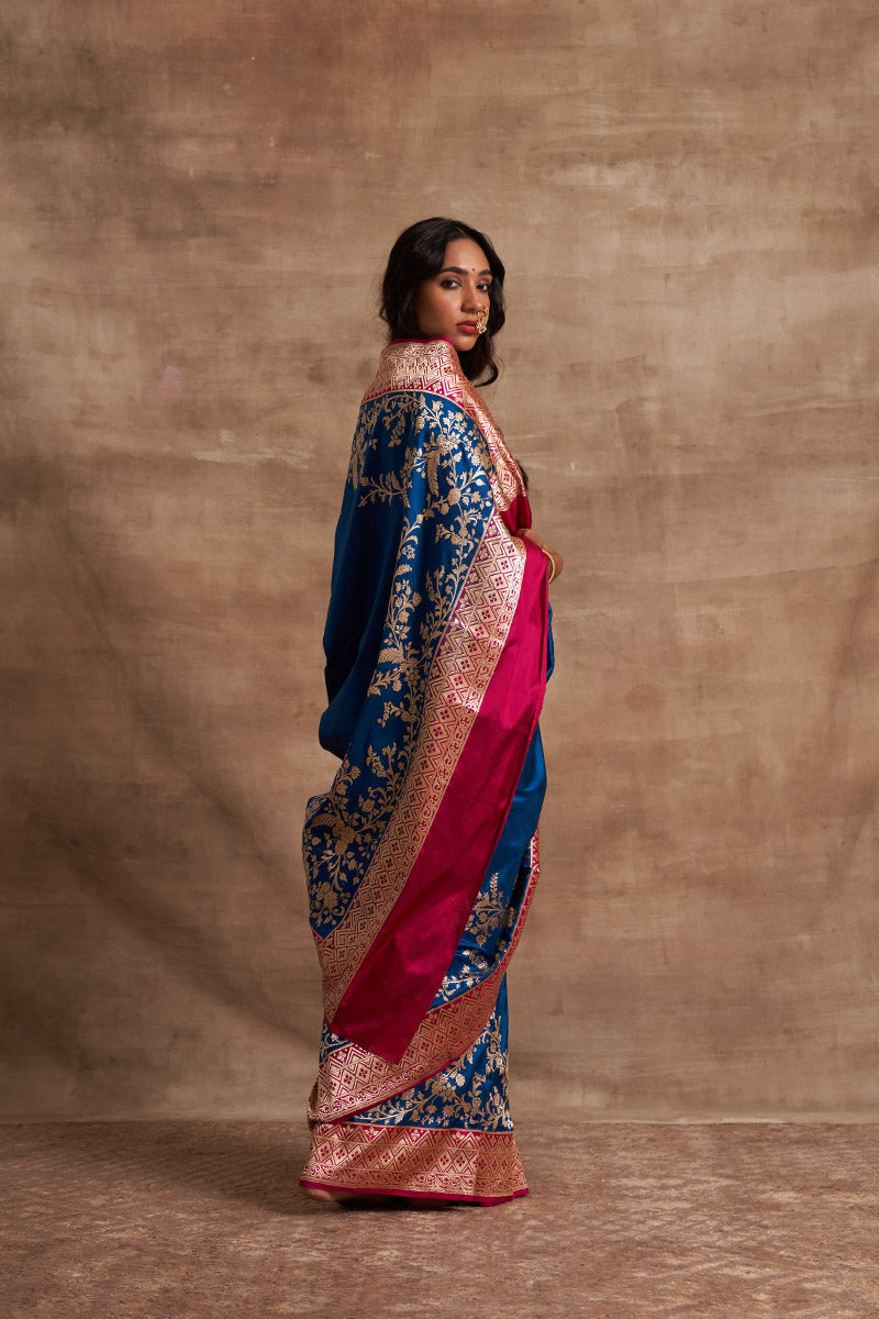 'Rangeen Rubai' Kadiyal Benarasi Handloom Sari