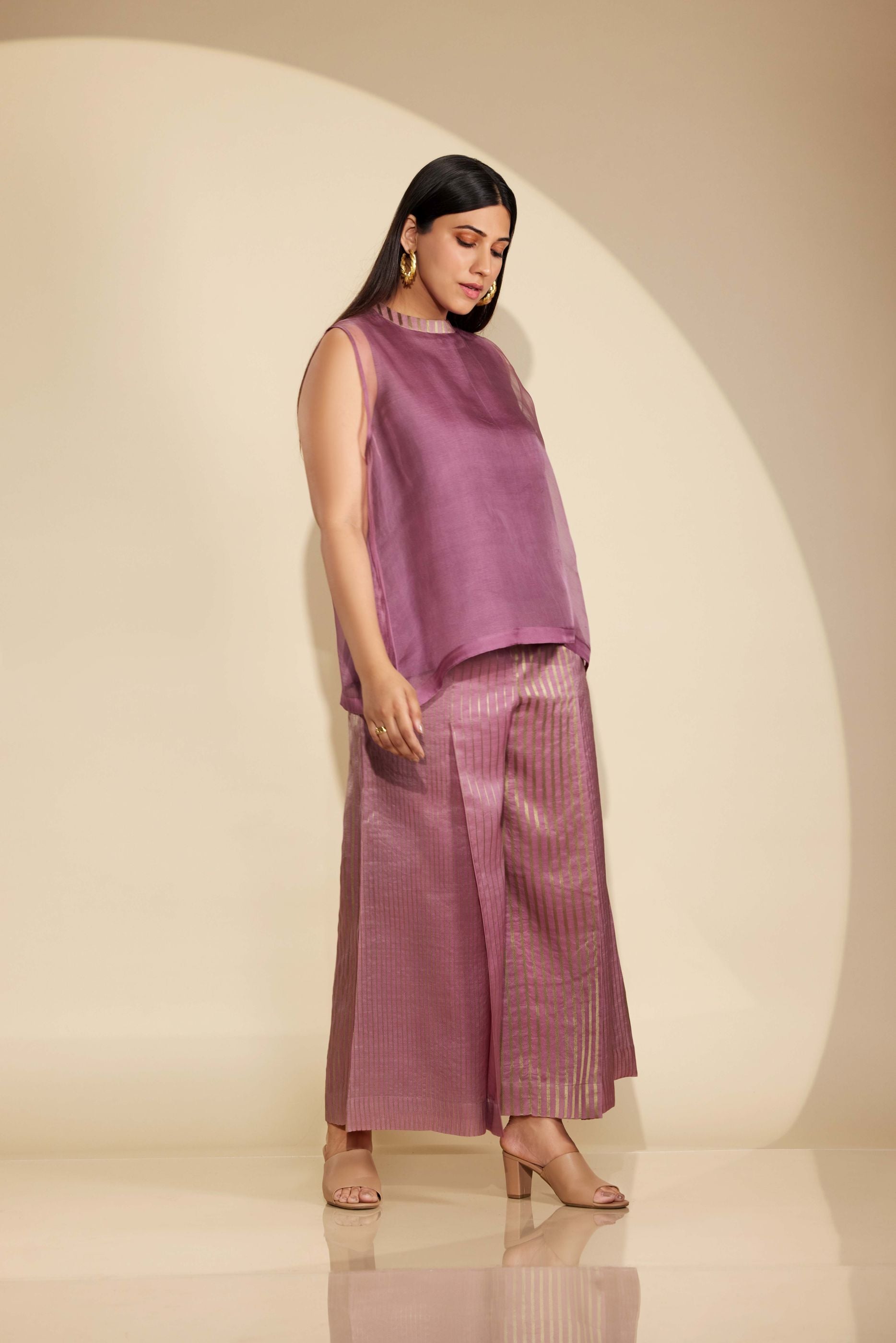 LAVENDER VEST TOP SET