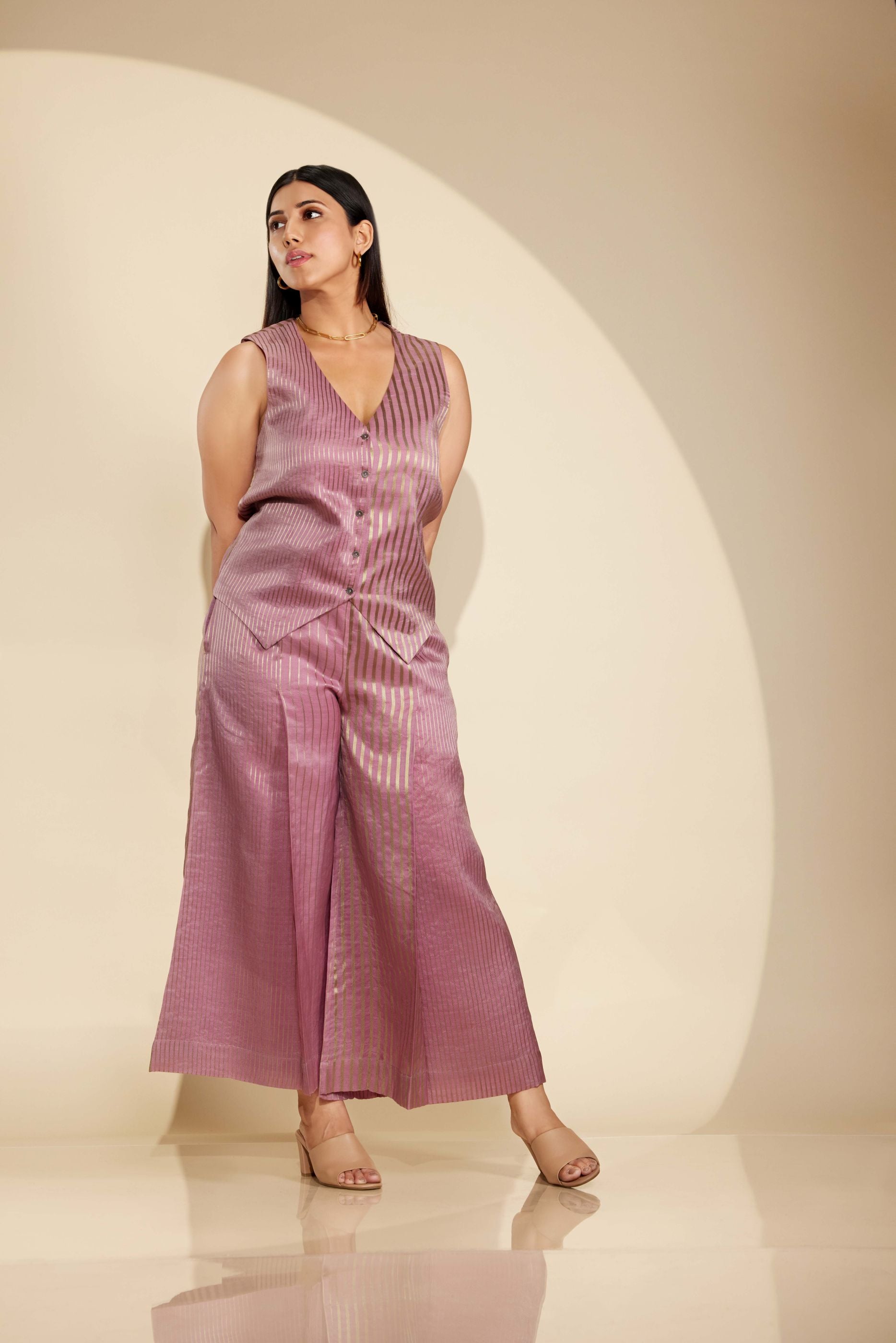 LAVENDER VEST TOP SET