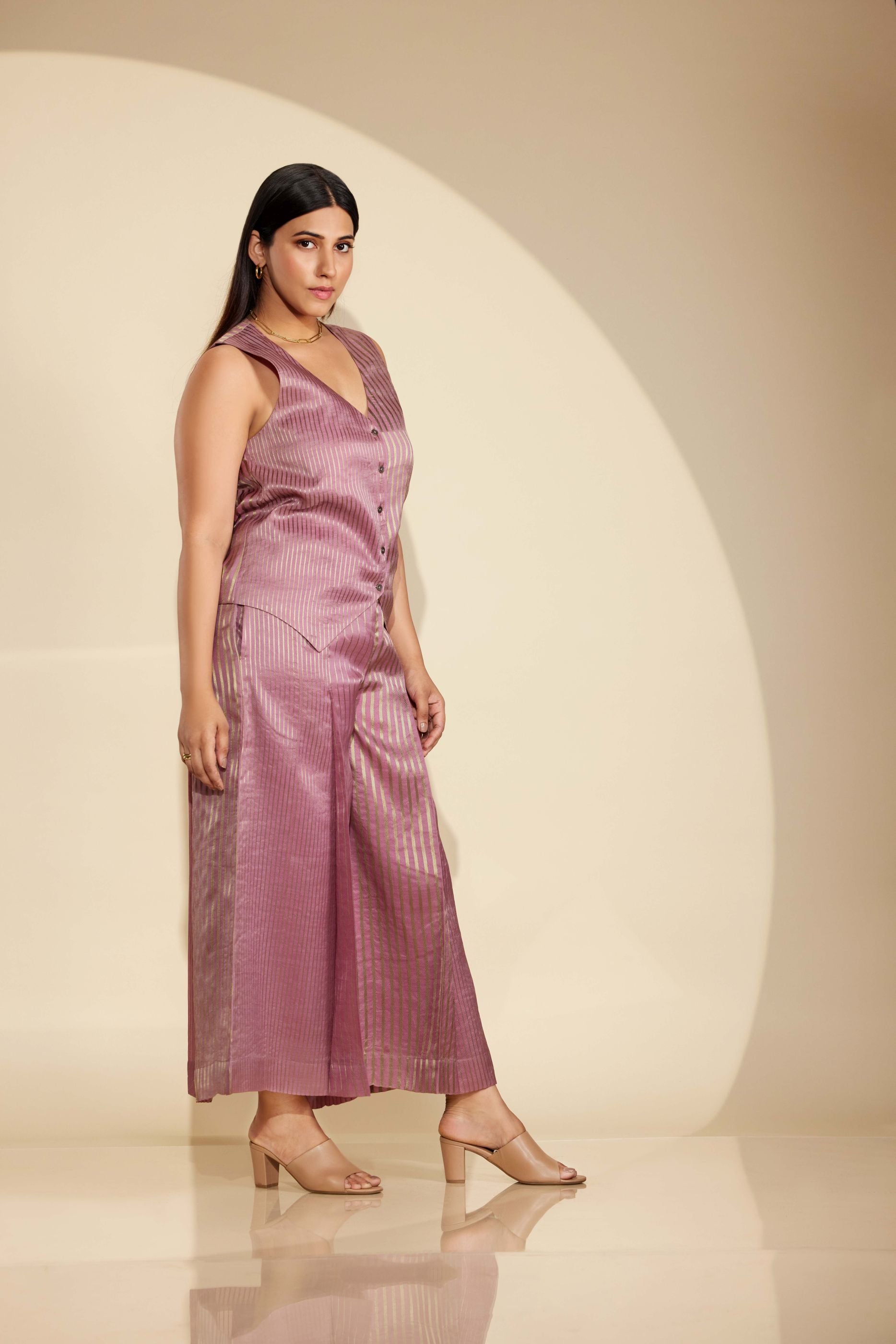 LAVENDER VEST TOP SET