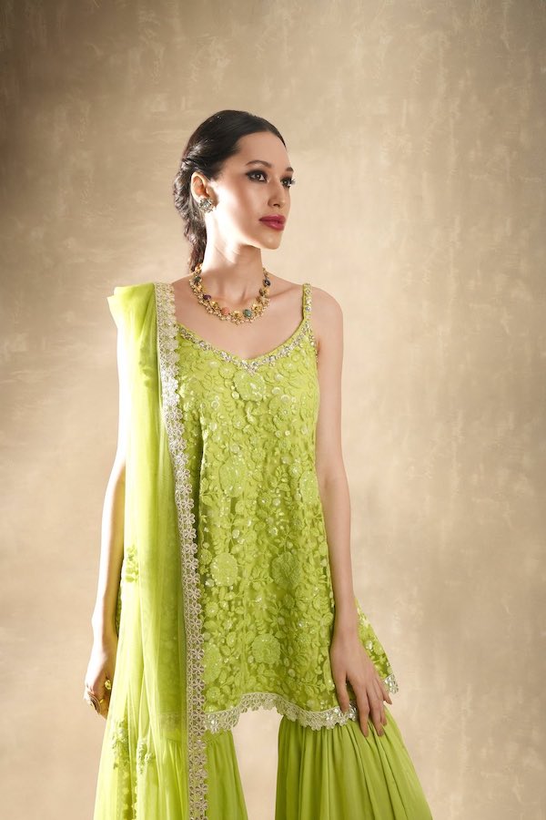 Carnation kurta gharara set