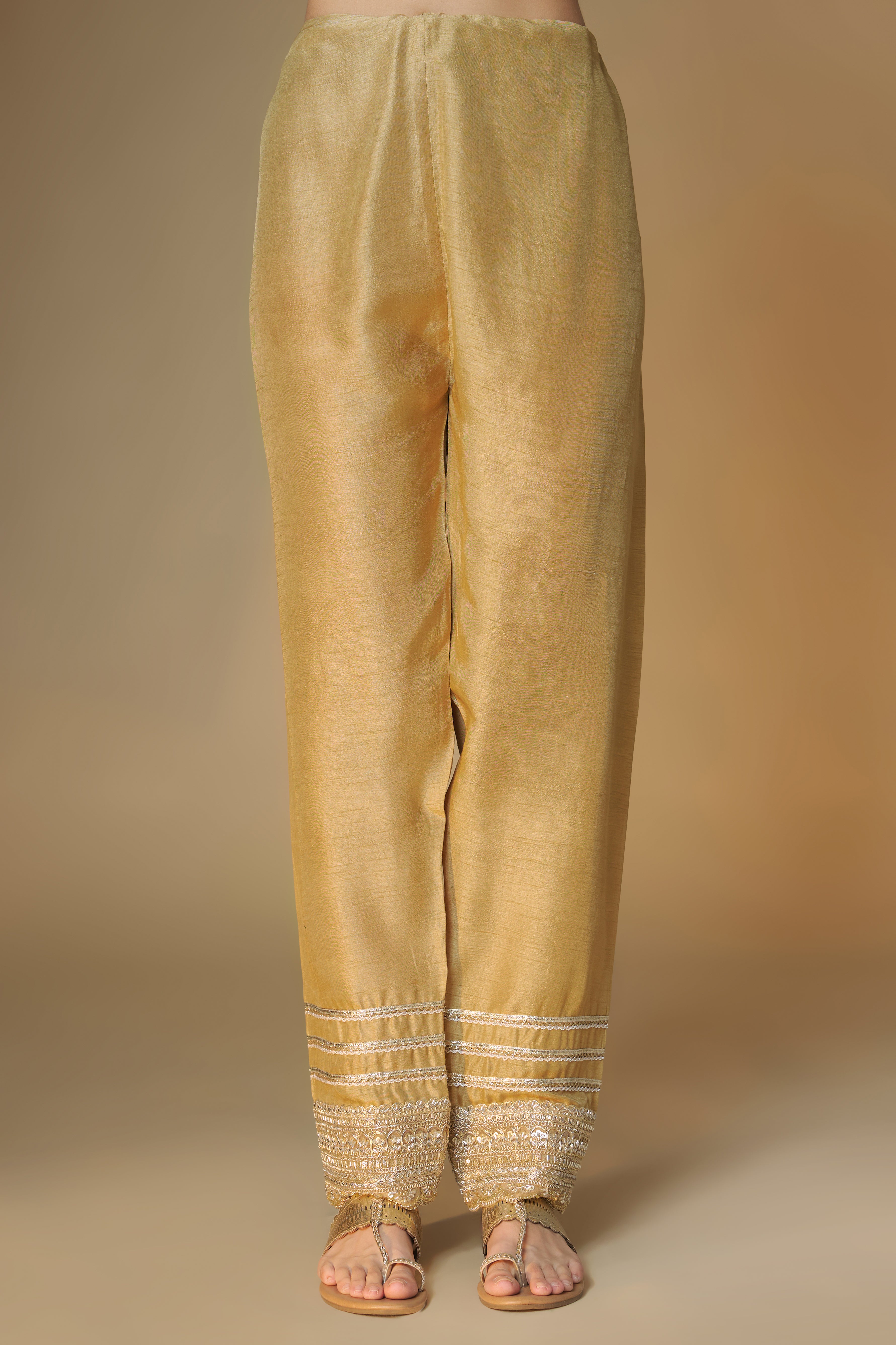 Champagne gold choga kurta and salwar set