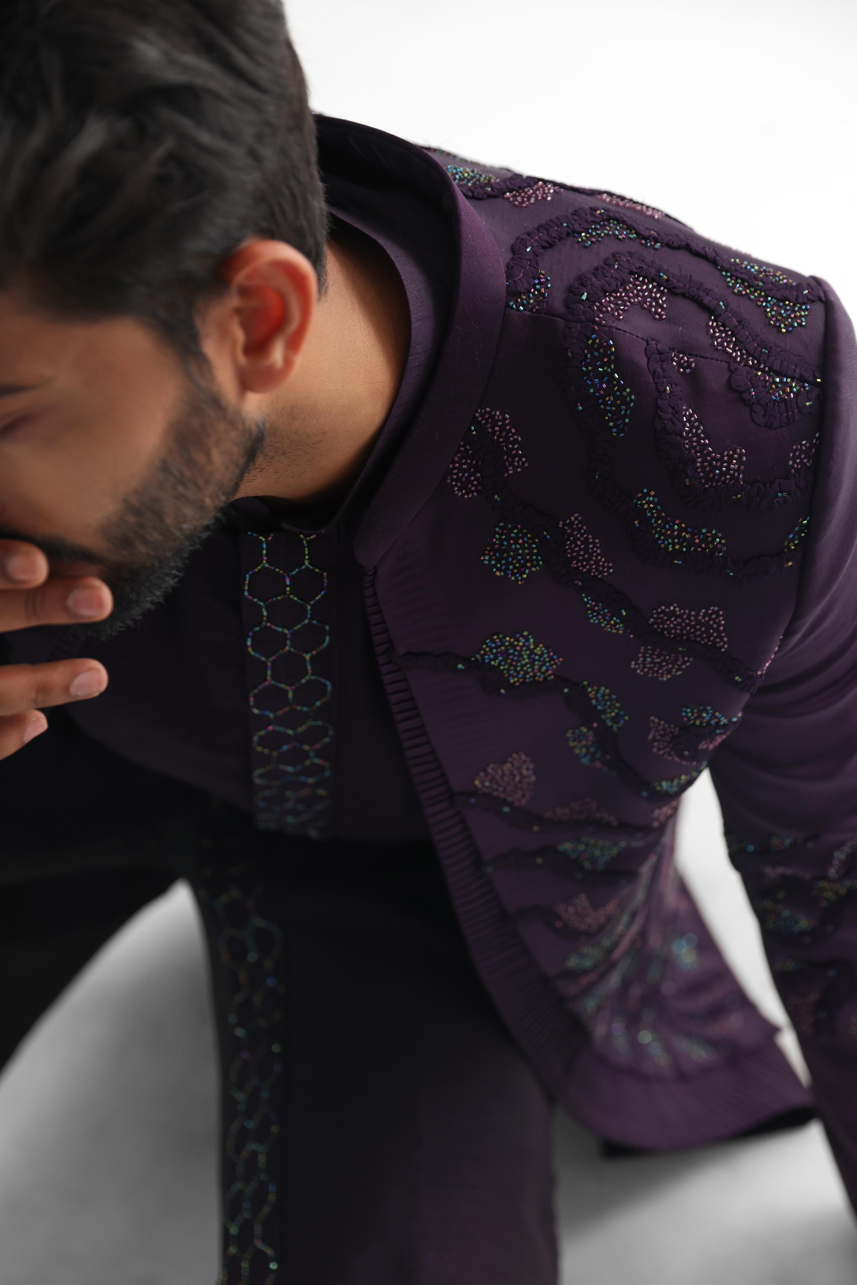 Arrey Purple Deep Purple Achkan
