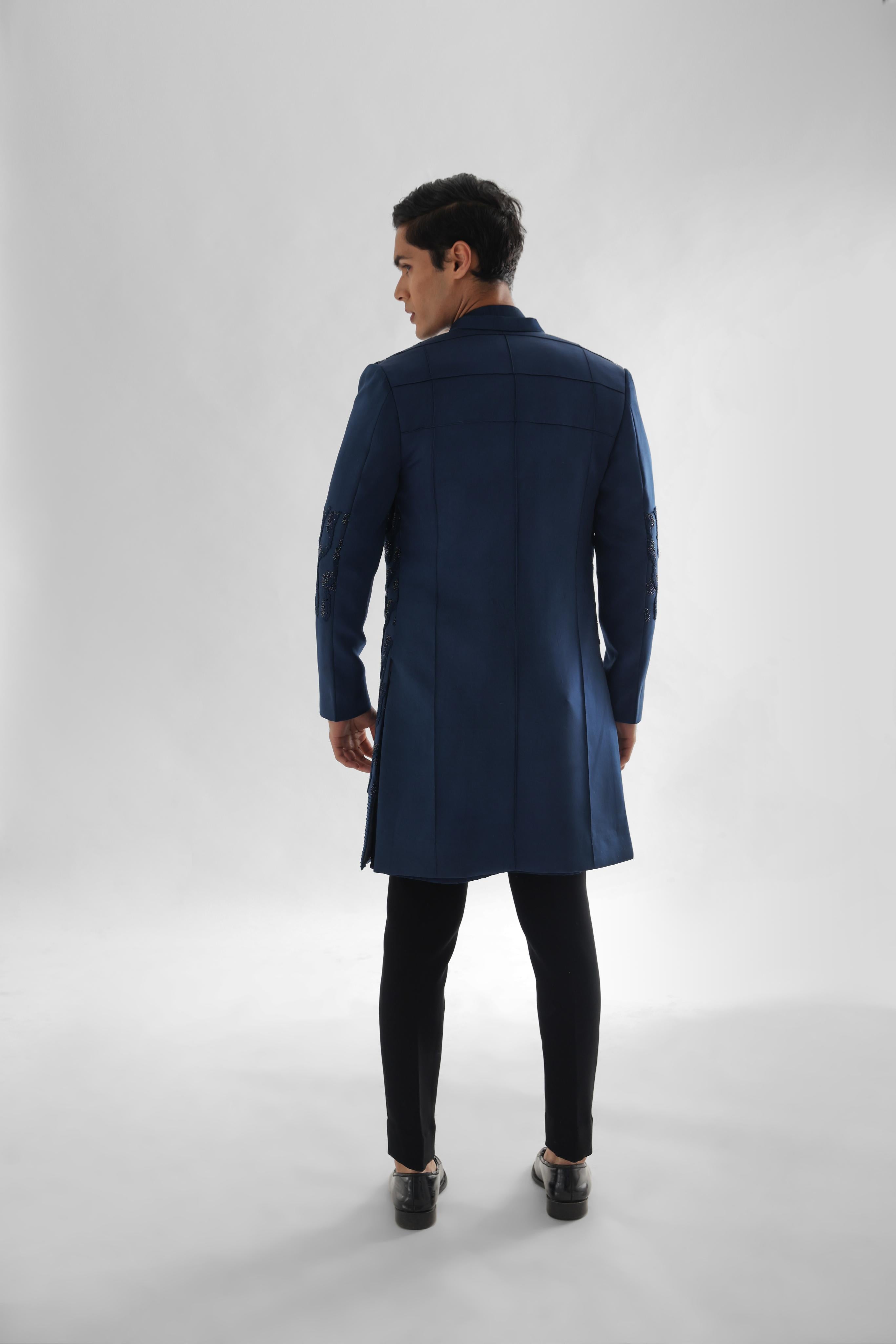 Arrey Teal Blue Achkan