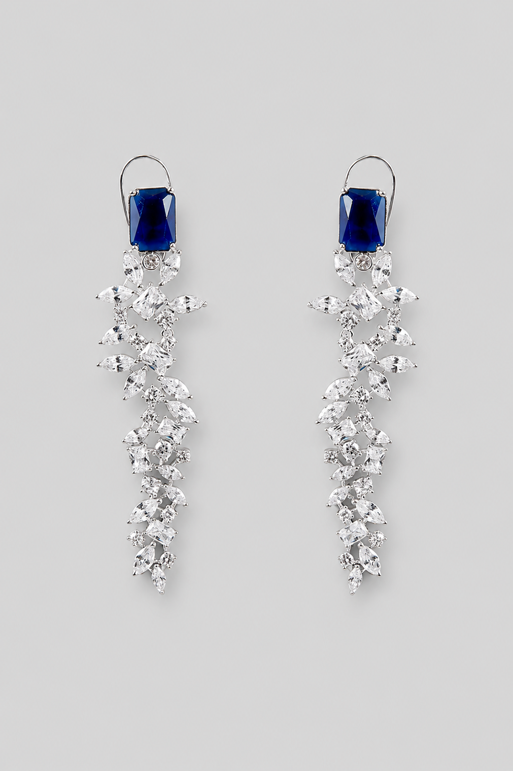 Elegant and classy diamond danglers with sapphire stone