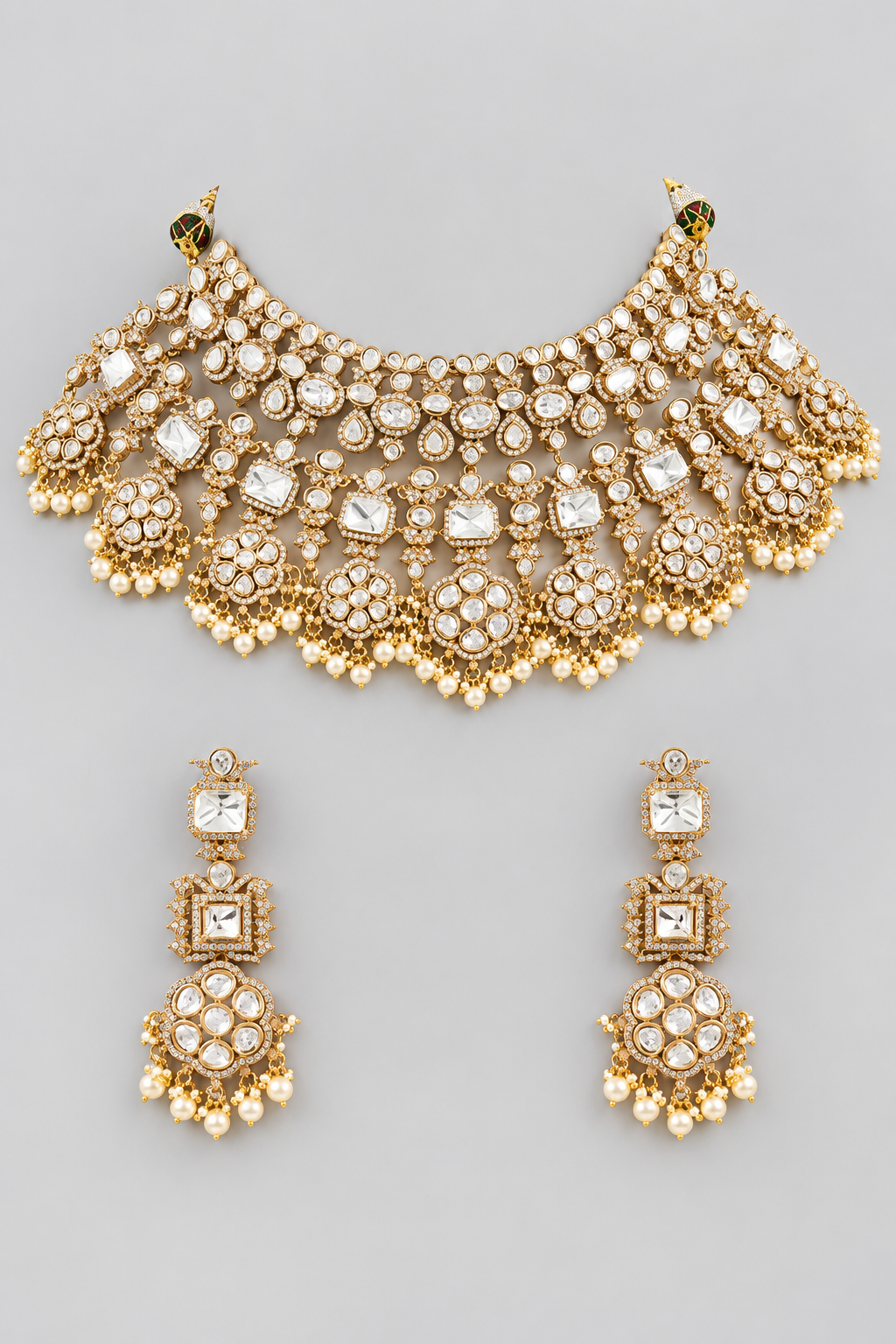 Dramatic and stylish moissanite set with matching earrings
