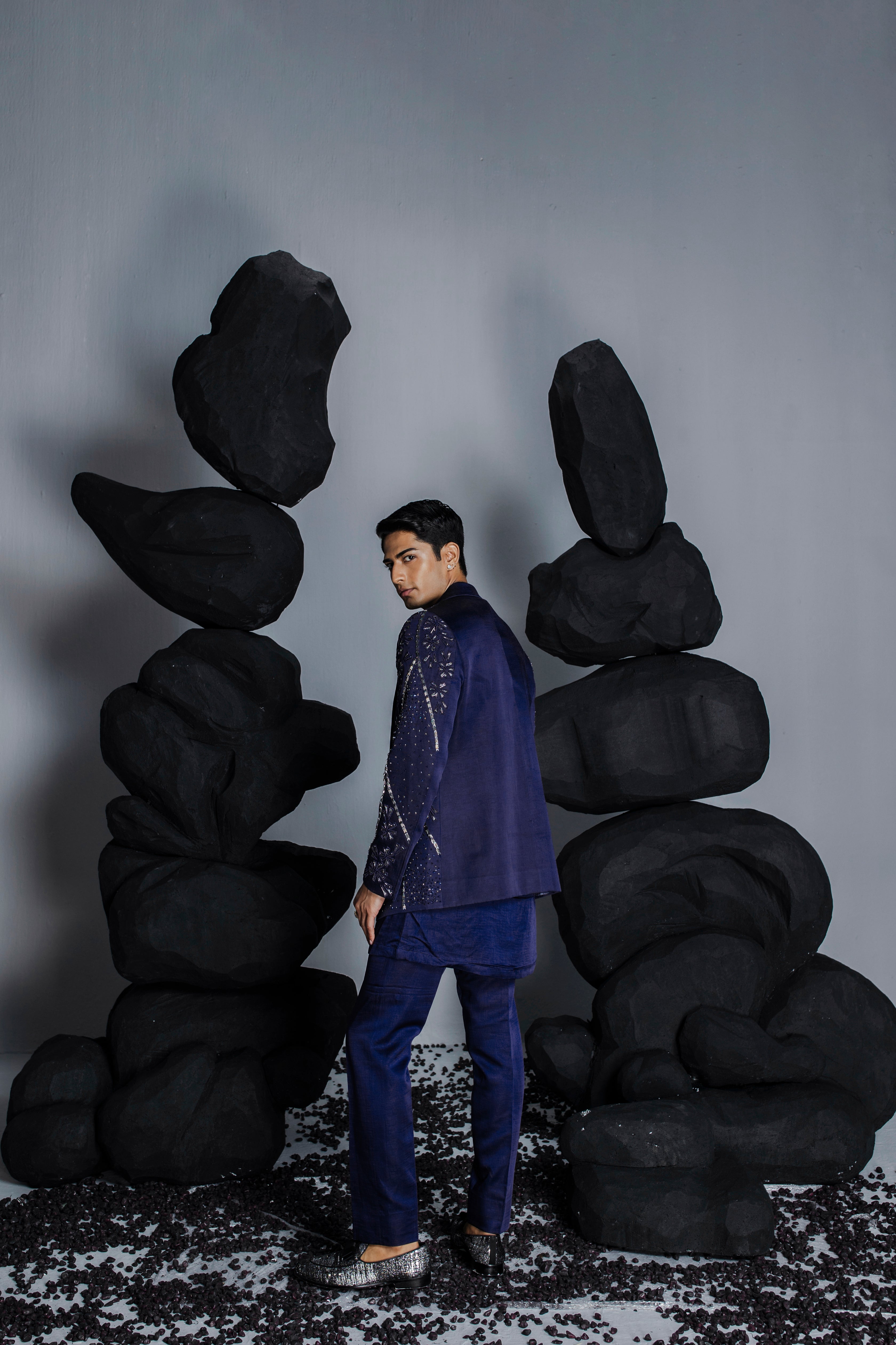 Twilight Blue Indian Jacket Set