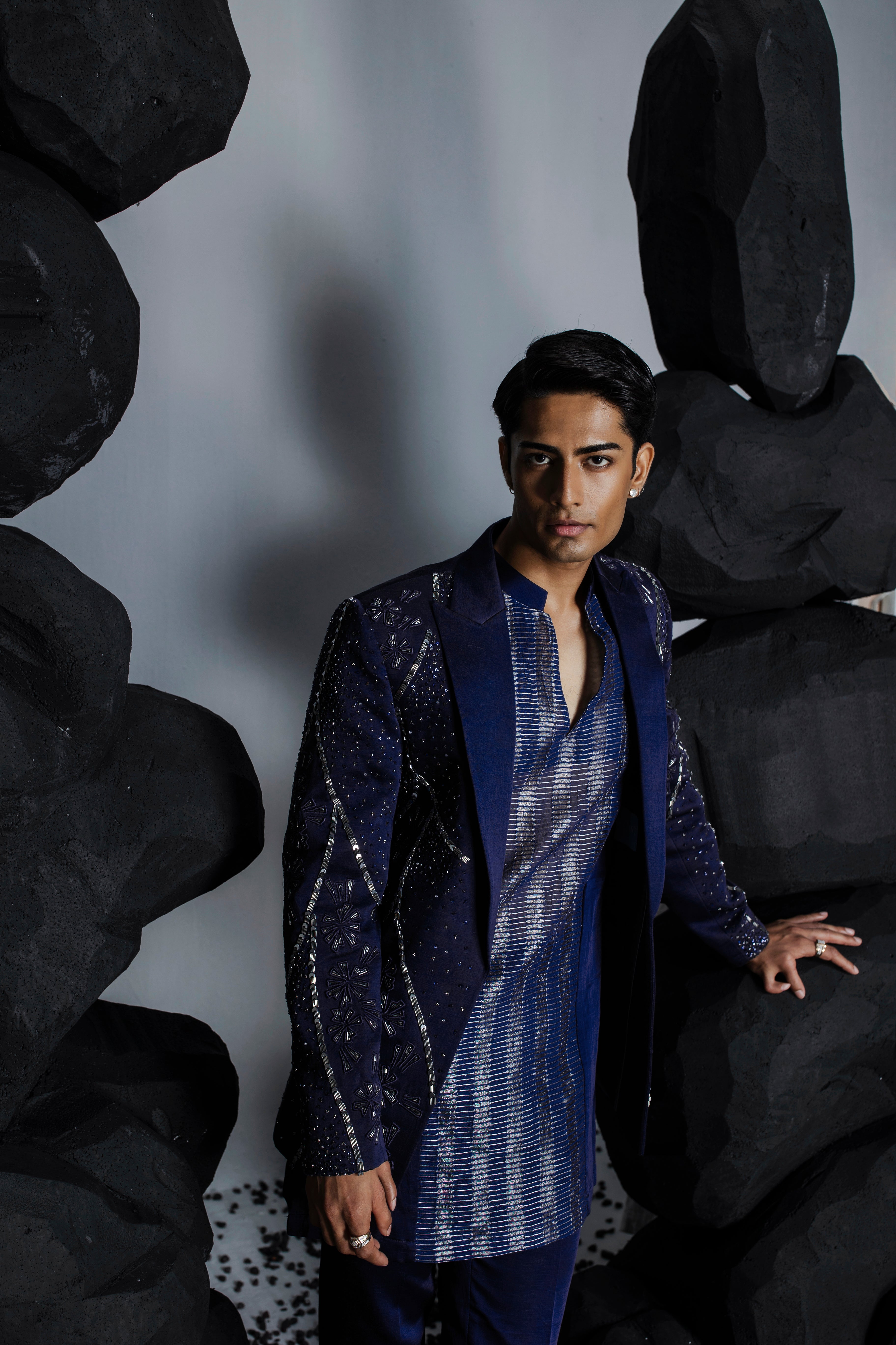 Twilight Blue Indian Jacket Set