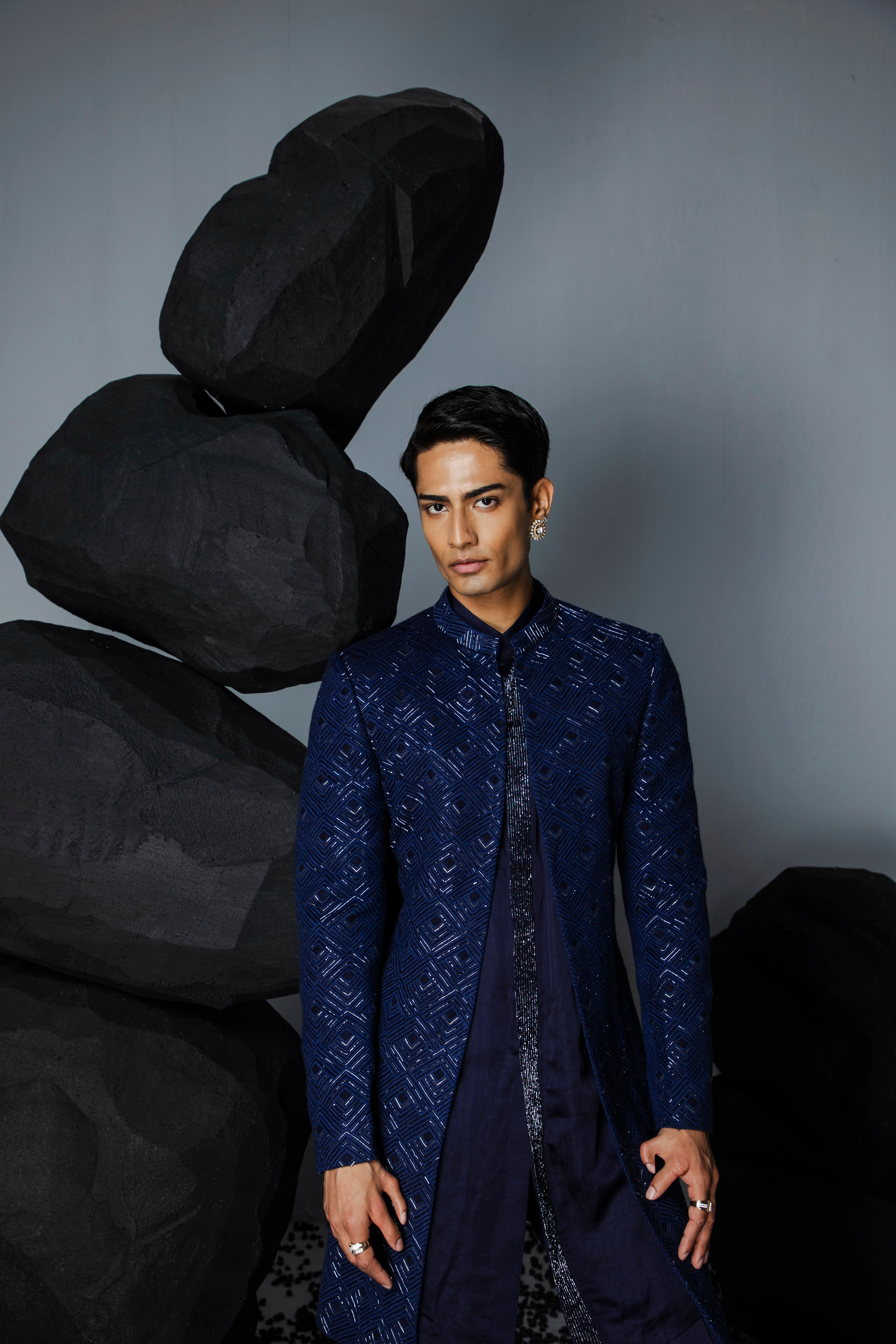 Sapphire Open Sherwani Set