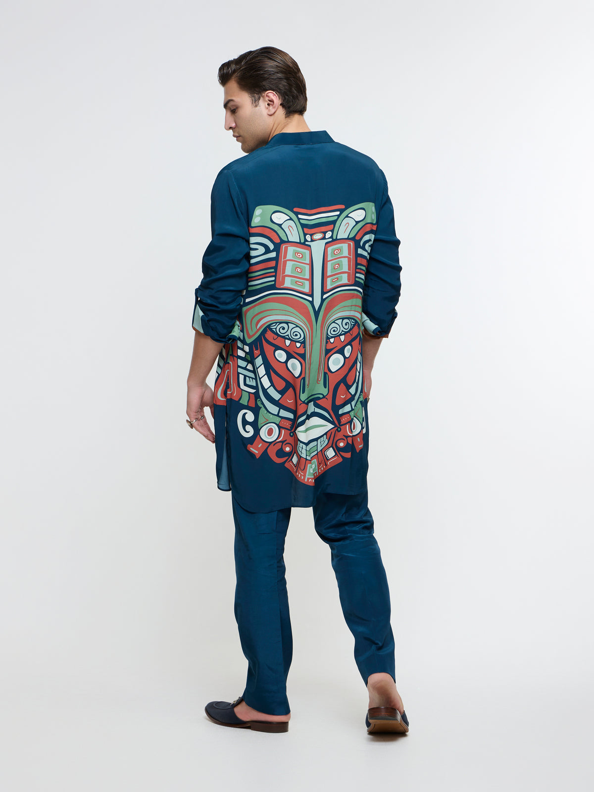 MIDNIGHT BLUE ROLLED UP KURTA