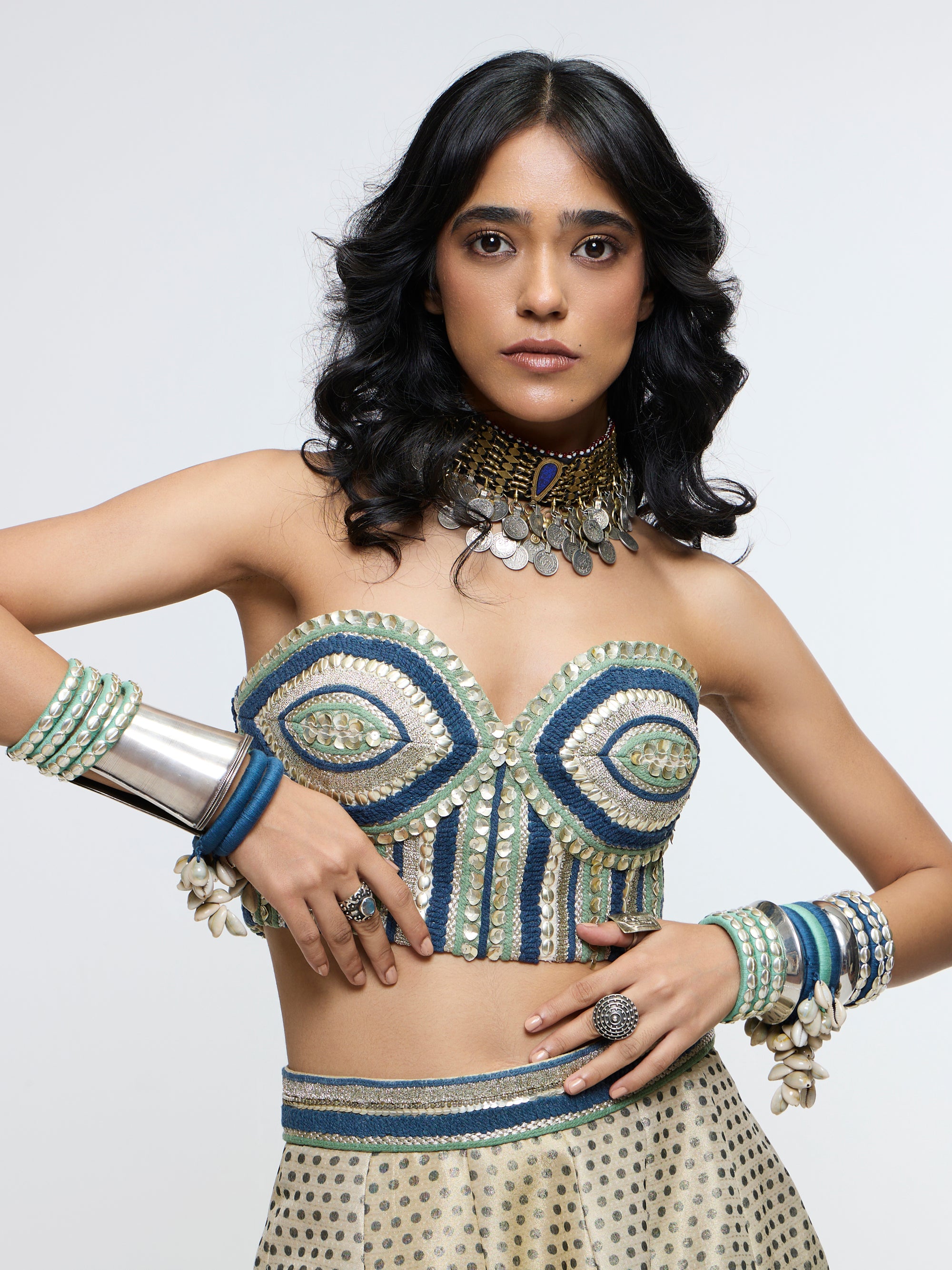 KARIYA CORSET PAIRED WITH LEHENGA
